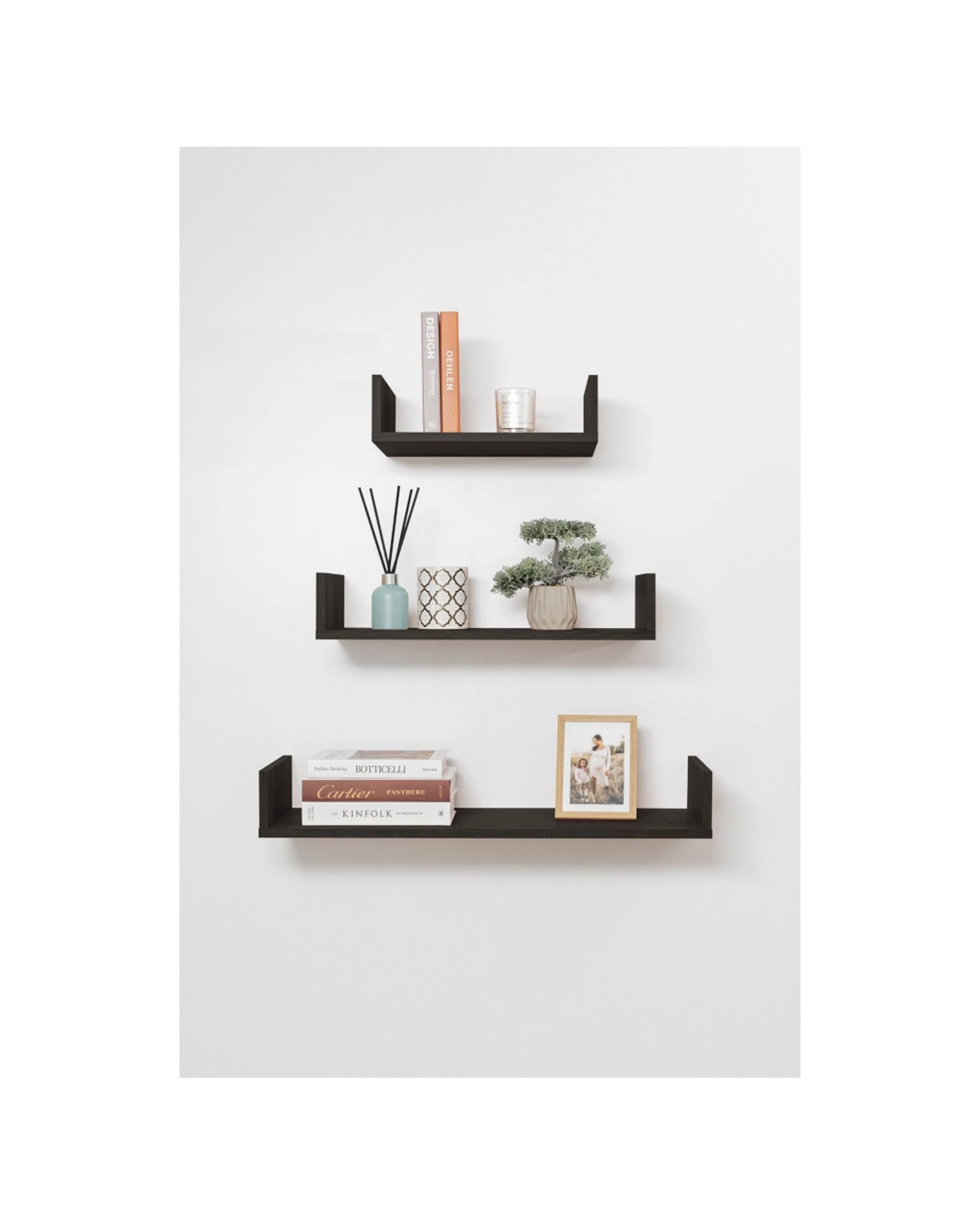 2 European Cabinetry Oslo Three Piece Shelf Set Decorative Display Nordic Ash - Brown, 2 of 3