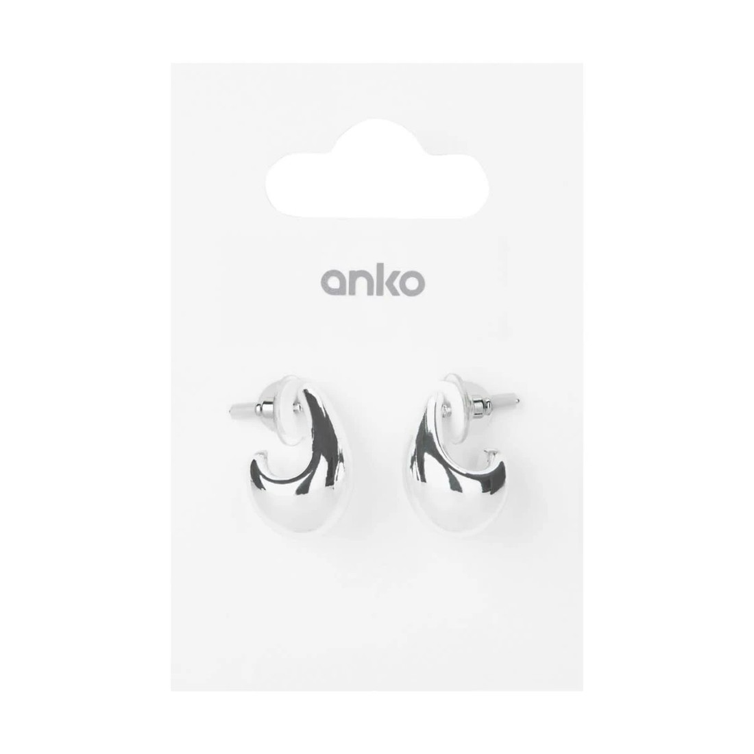 4 Mini Teardrop Earrings - Silver Tone, 4 of 4