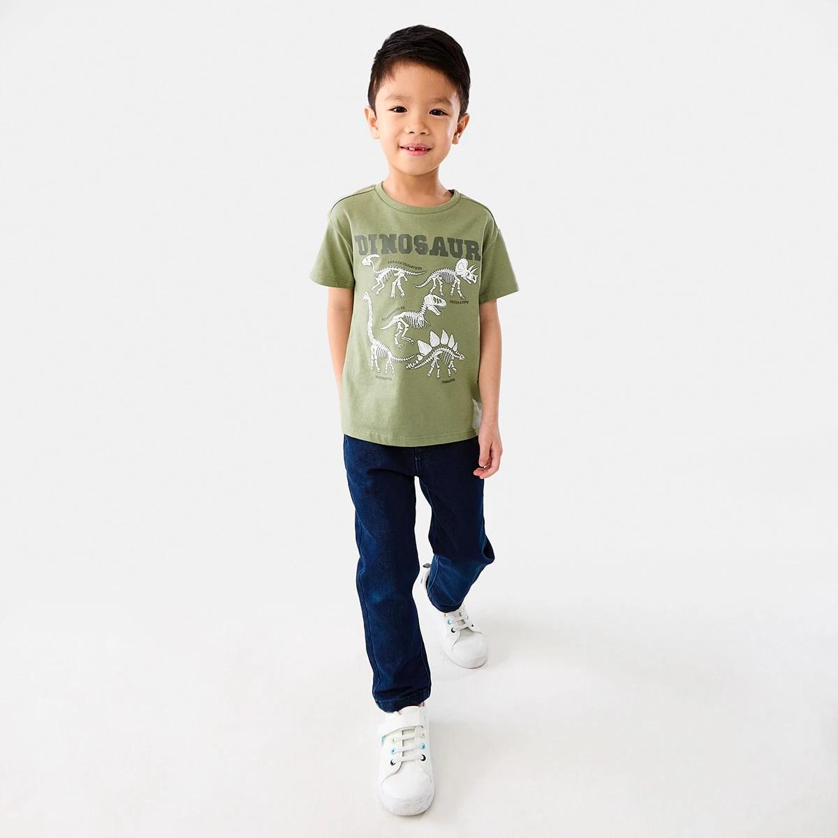 6 Chest Print T-shirt Oil Green, 6 of 9