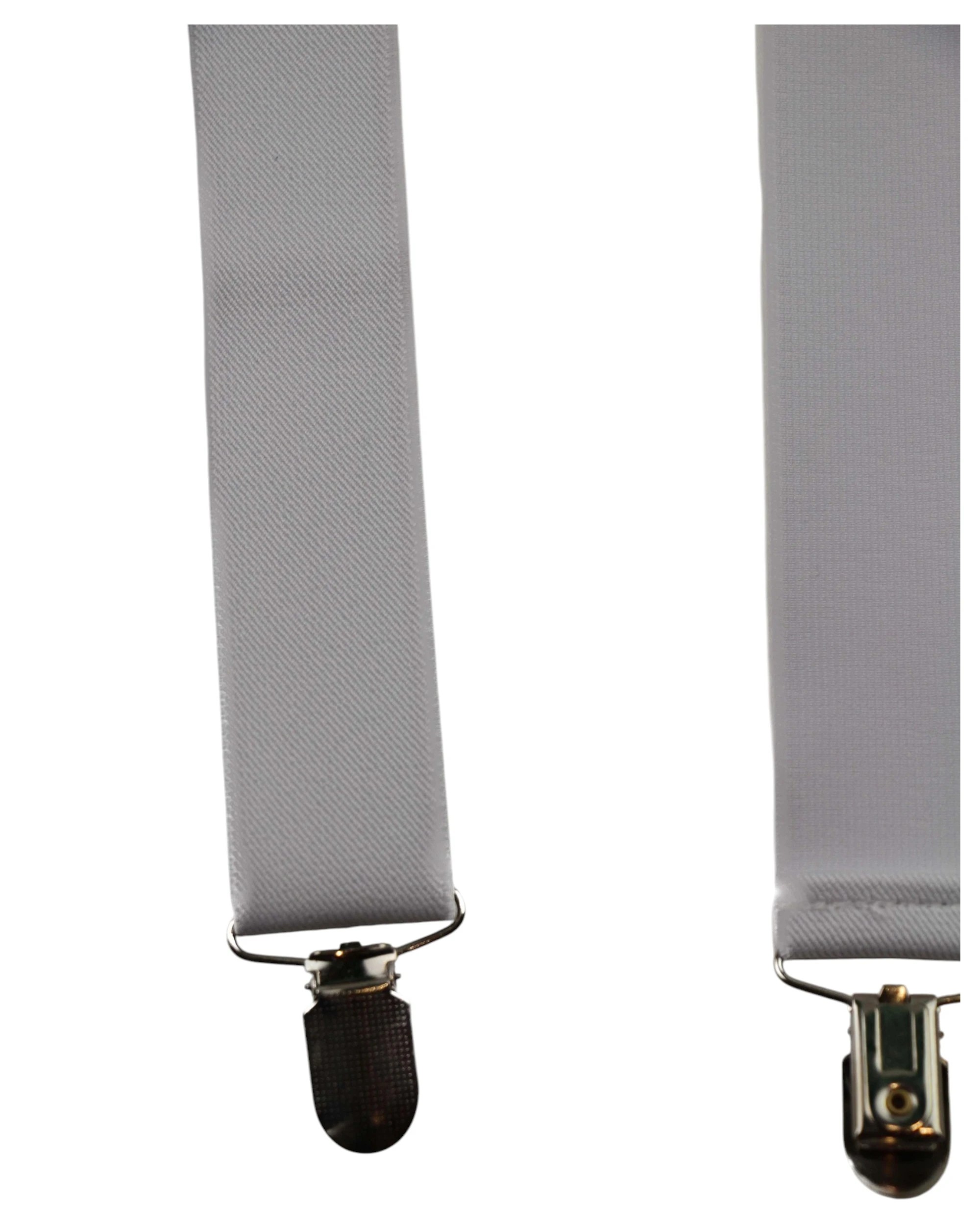 2 Zasel Mens Adjustable Wide Heavy Duty 100cm Suspenders - White, 2 of 4