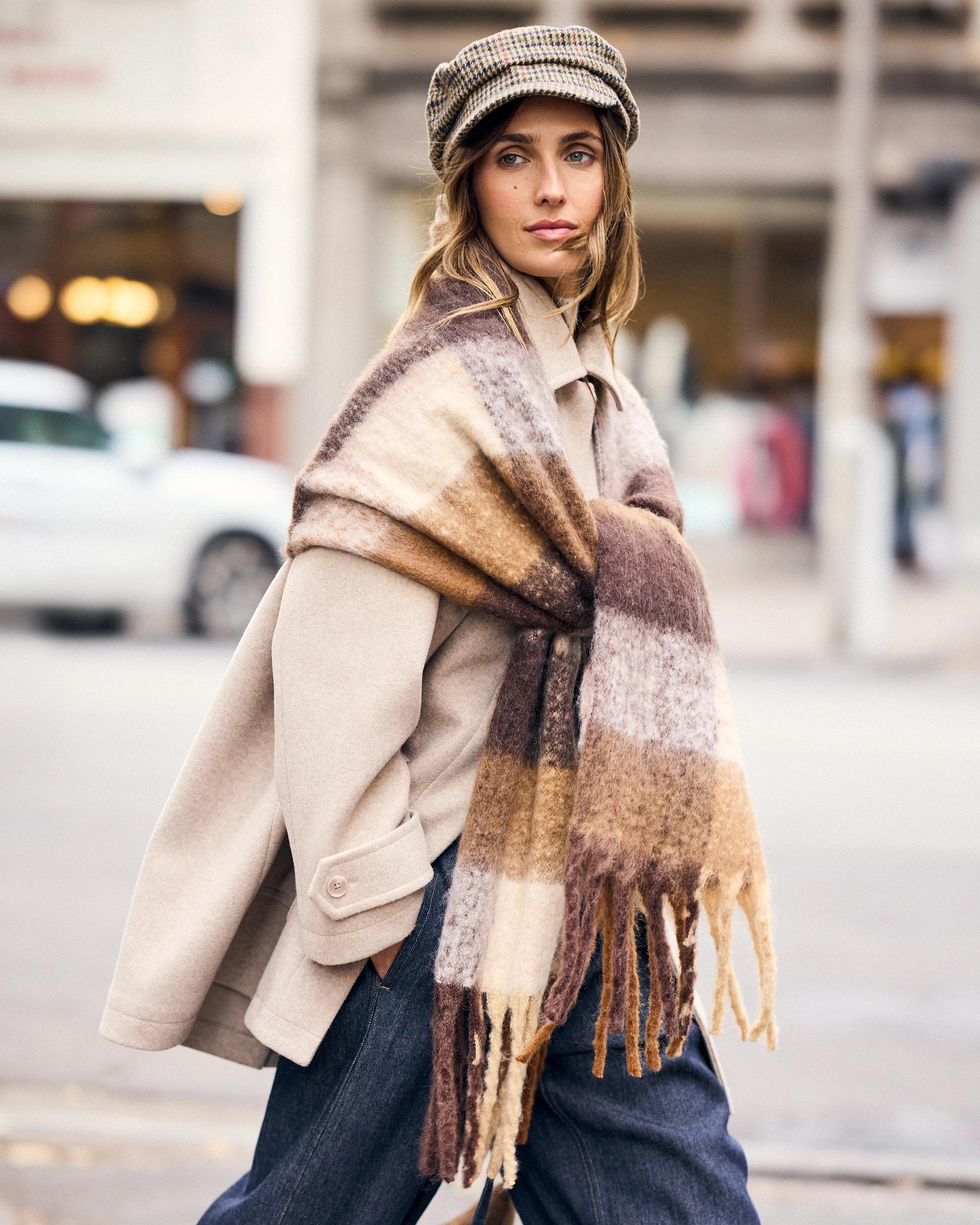 3 Target Woman Brushed Check Scarf CHOCOLATE, 3 of 5