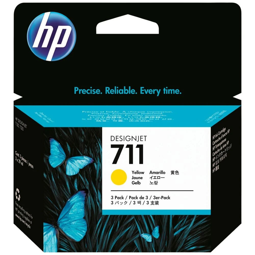 1 HP 711 Ink Cartridge Yellow 29mL 3 Pack, 1 of 1