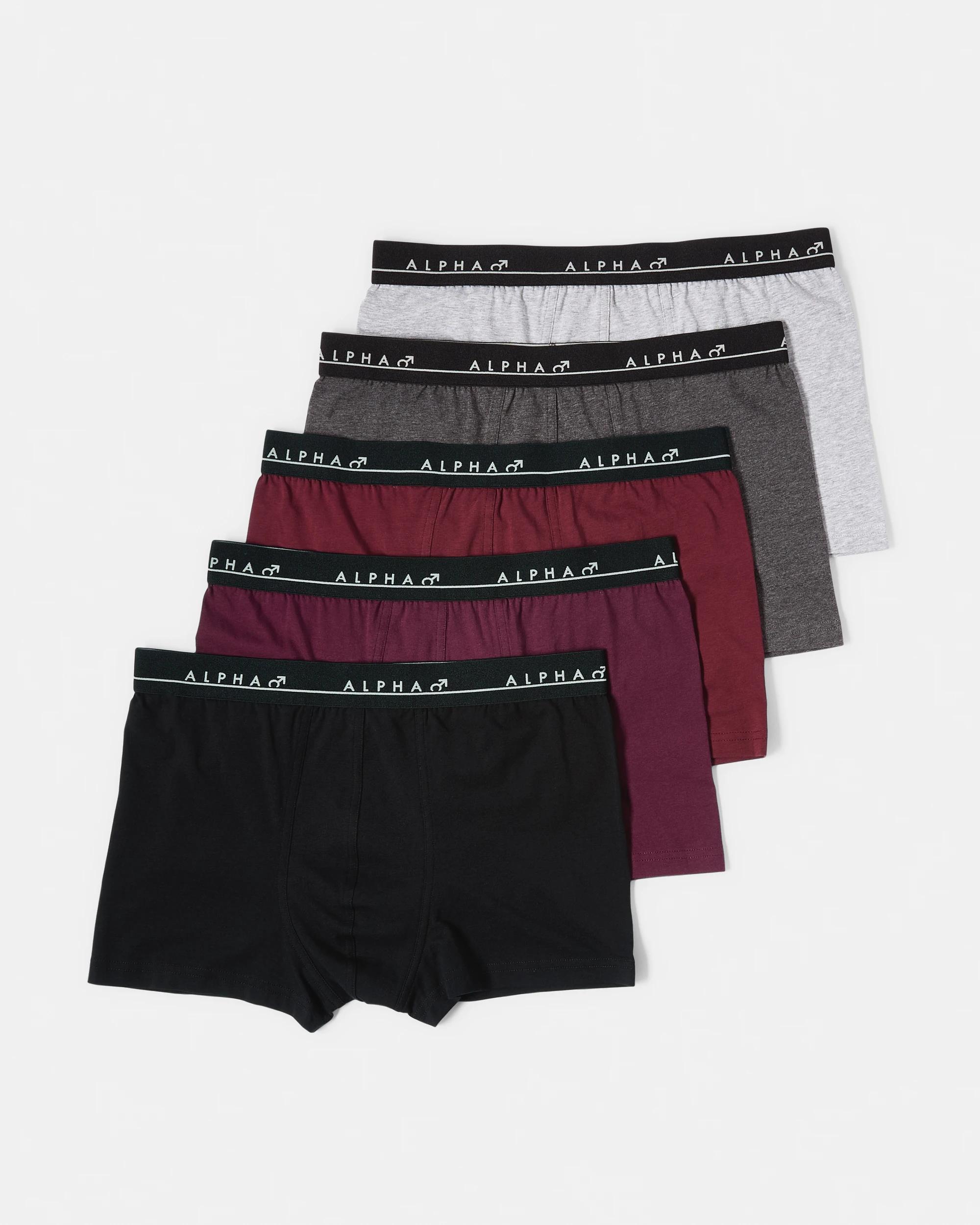1 5 Pack Plain Trunks Multi Red, 1 of 8