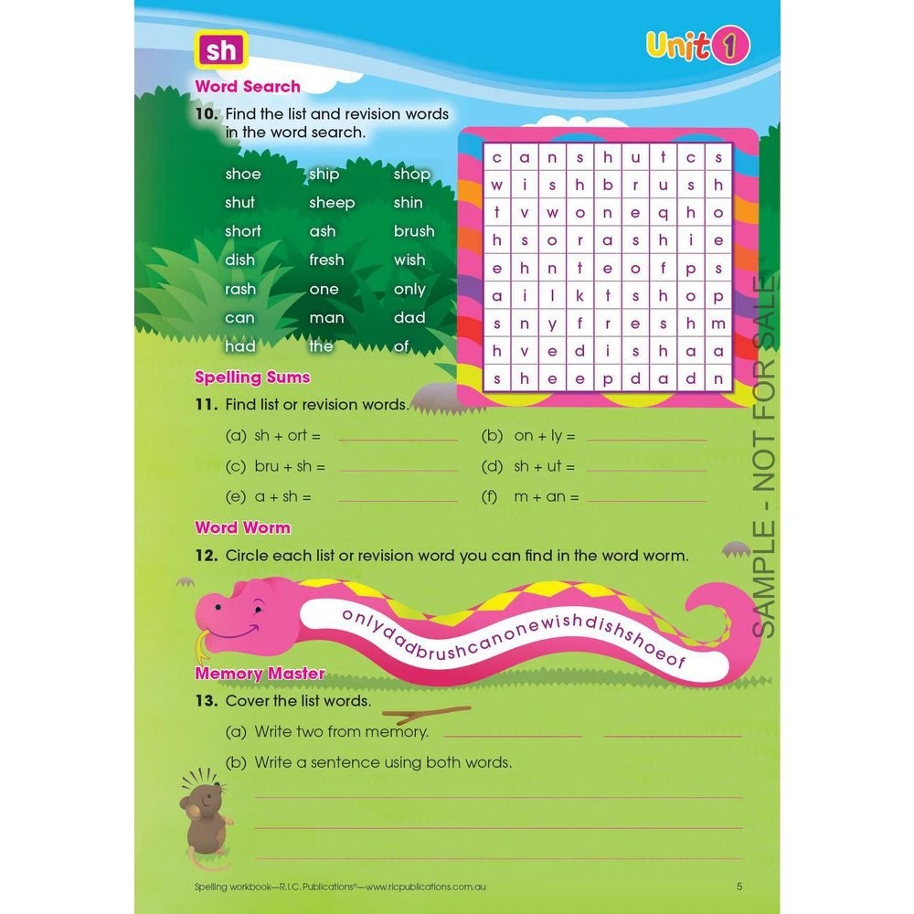5 Spelling Workbook Interactive Book B, 5 of 5