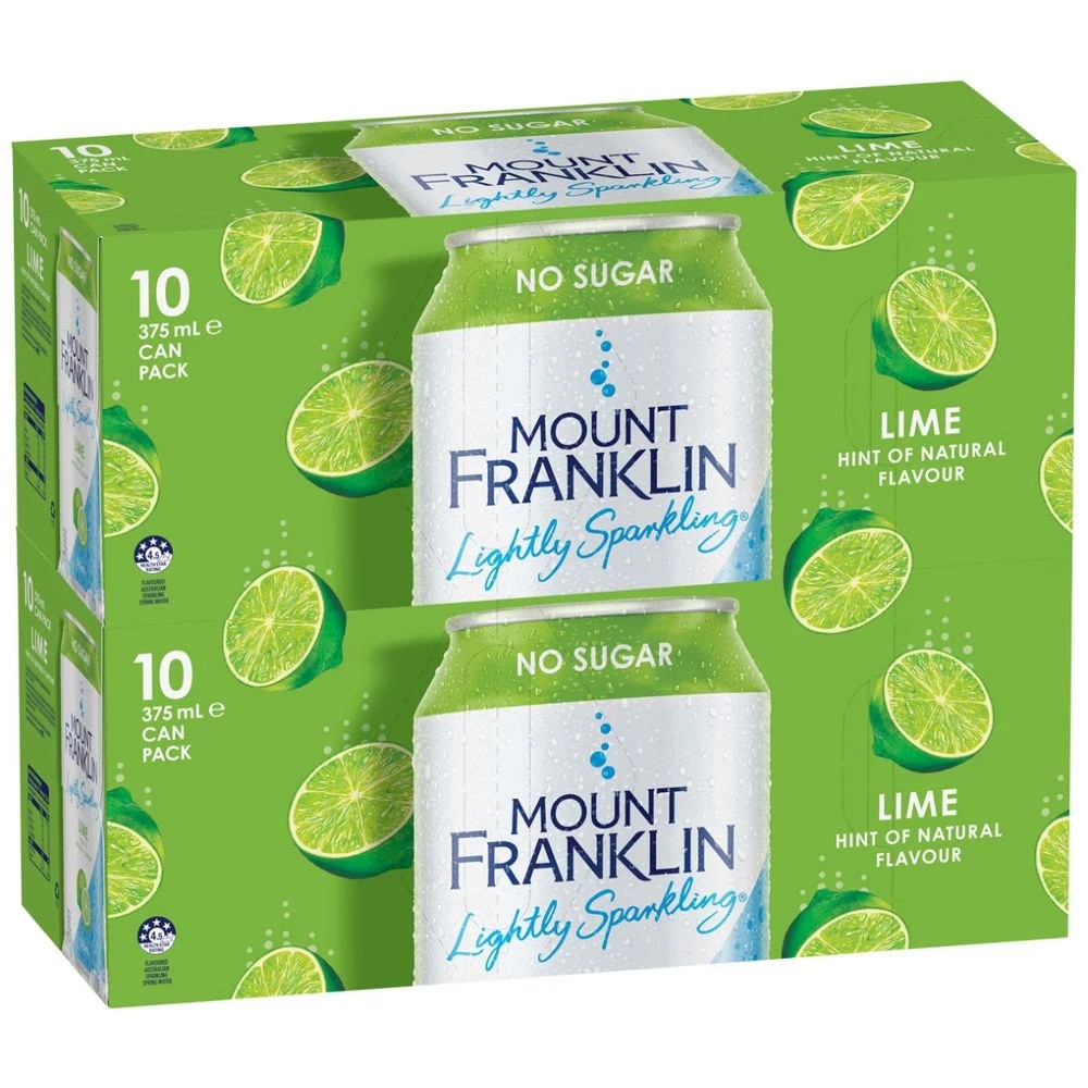 3 Mt Franklin Lightly Sparkling Lime Cans 375mL 20 Pack, 3 of 5
