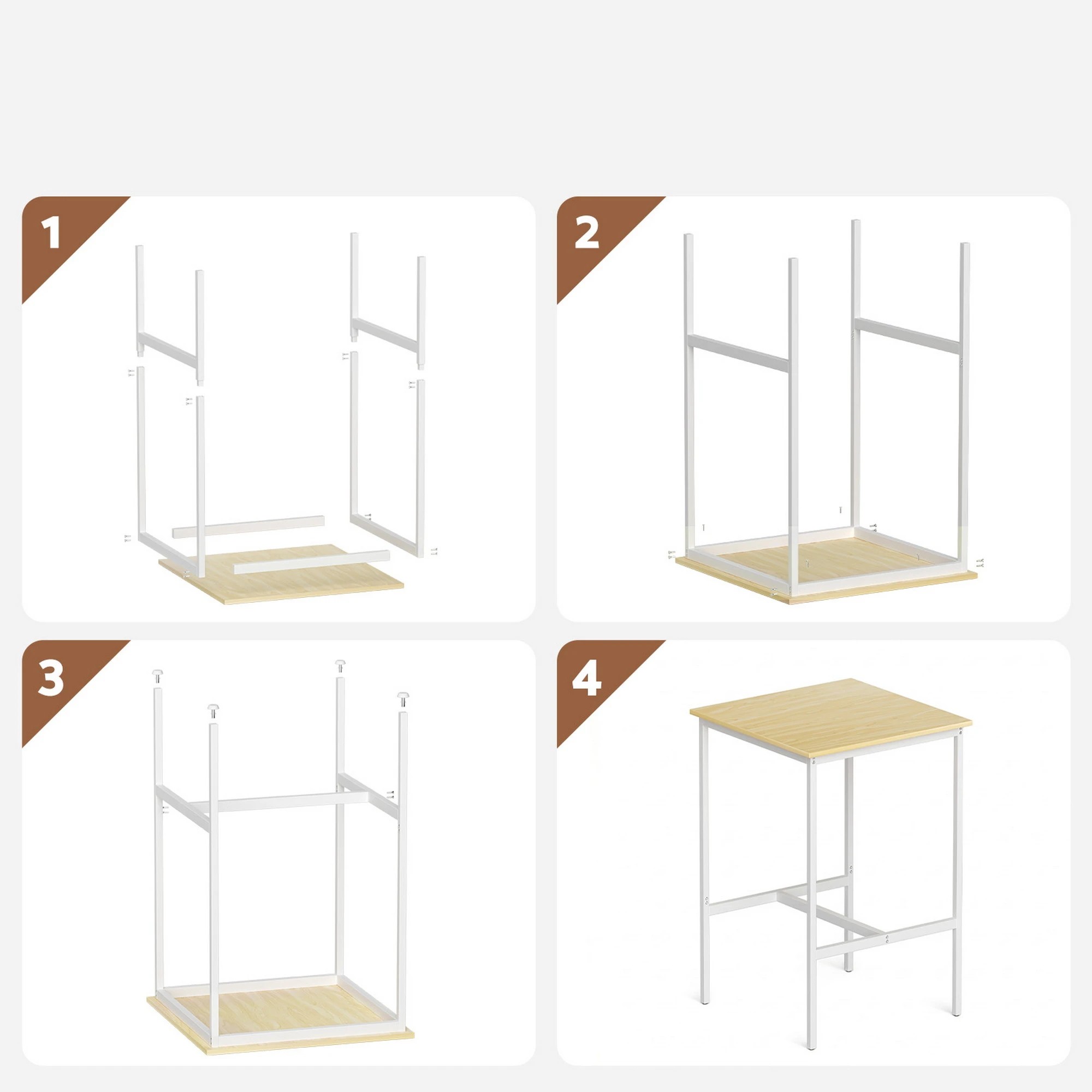 7 Artiss Bar Table Counter Kitchen Dining Desk Pub 60x92cm Square - Natural, 7 of 9