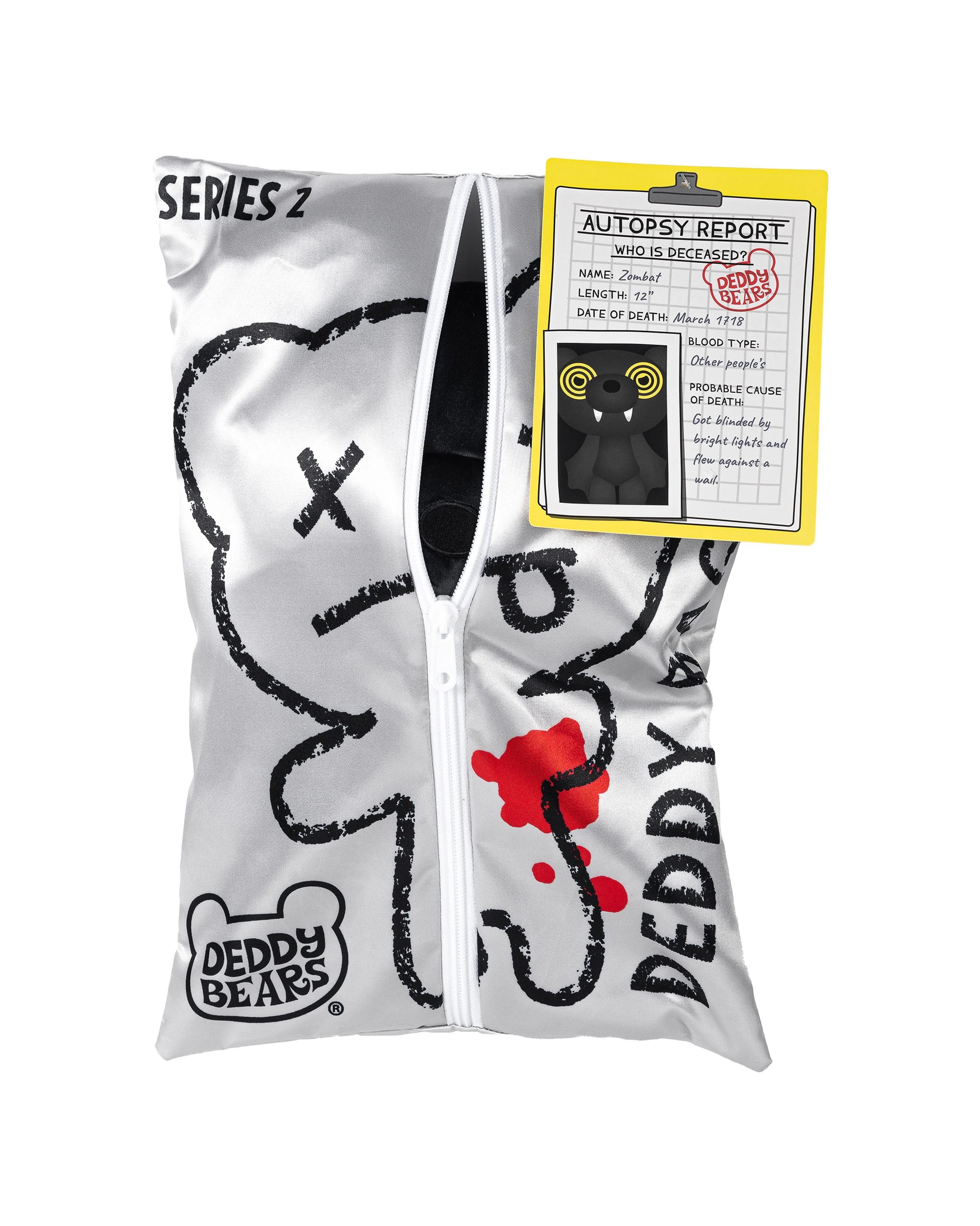 2 Deddy Bears - Zombat Bear, Series 2, Plush in Bag, Soft Toy, Black, 30cm (Height) - Black, 2 of 4