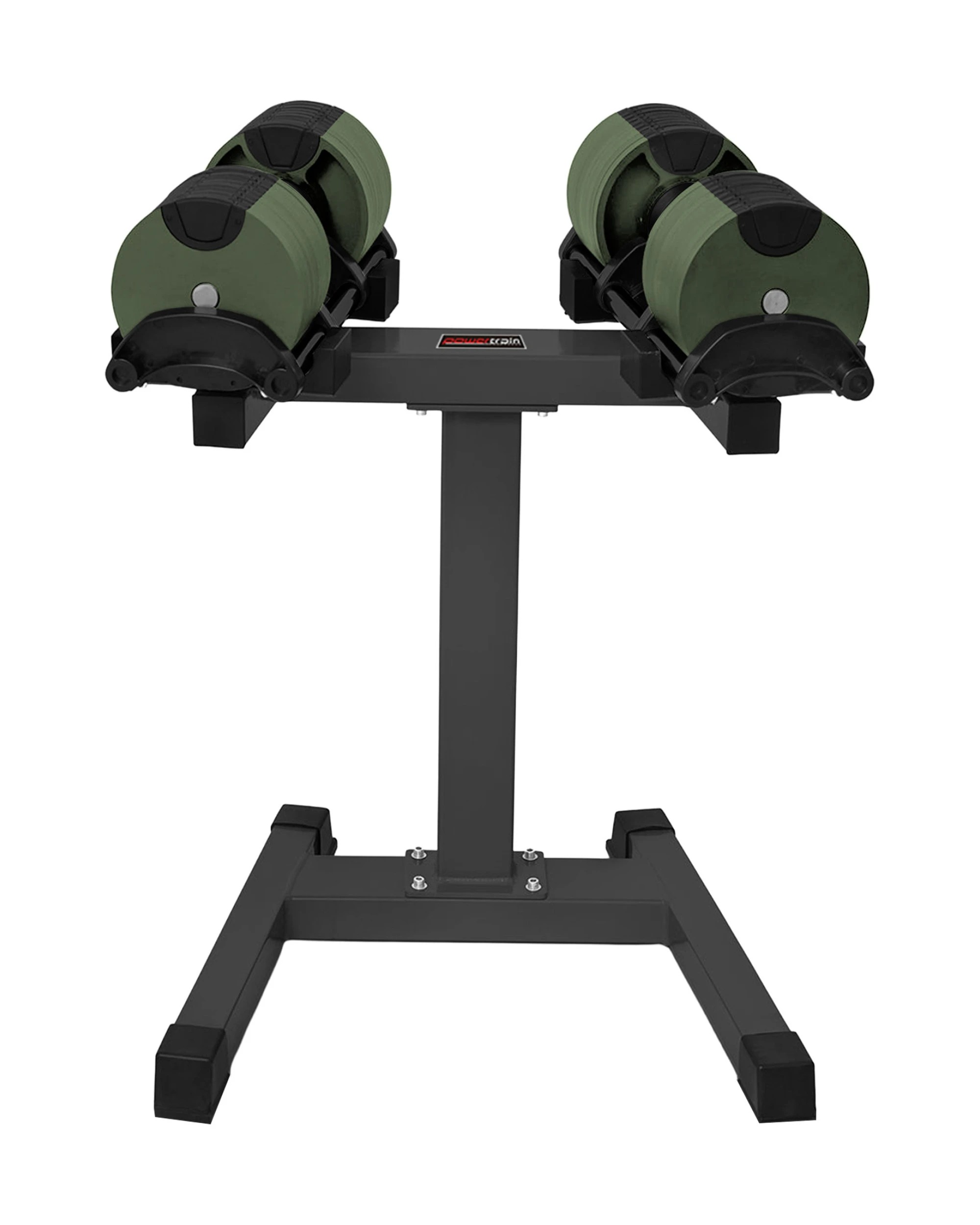 1 Powertrain Eon Dial Up 72KG Adjustable Dumbbell Pair Stand 9 Weight Options Safety Lock Easy Adjustment - Green, 1 of 10
