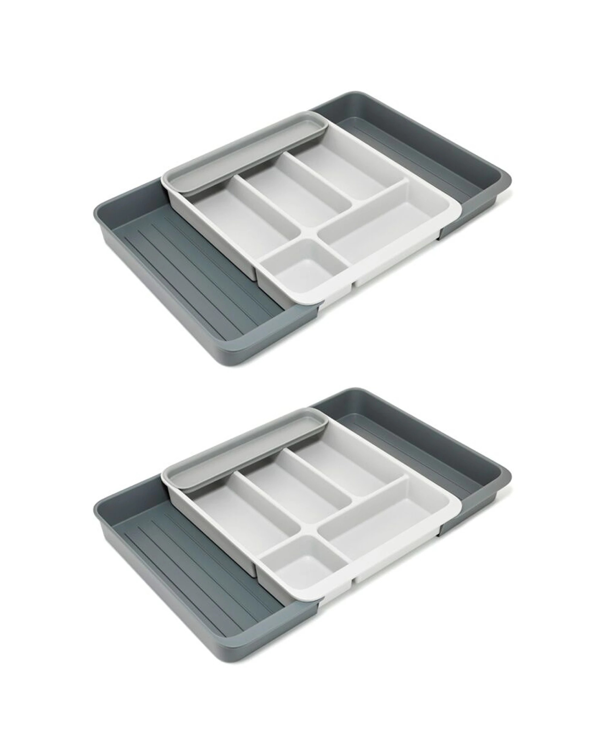1 Joseph Joseph 2PK DrawerStore Expanding Cutlery Tray Kitchen Storage Organiser Stone - Beige, 1 of 7