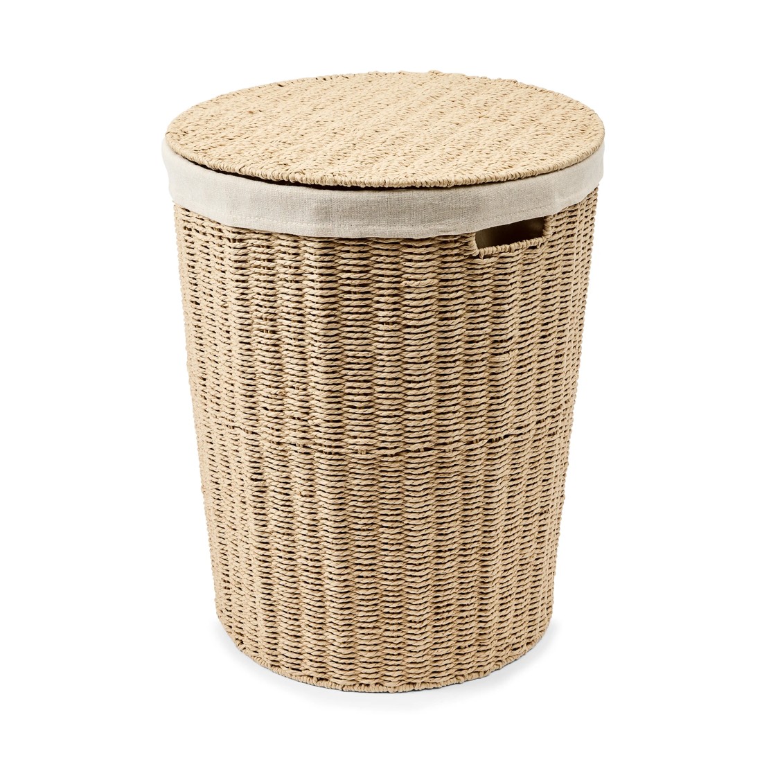 3 Round Paper Rope Hamper with Lid - Beige, 3 of 9