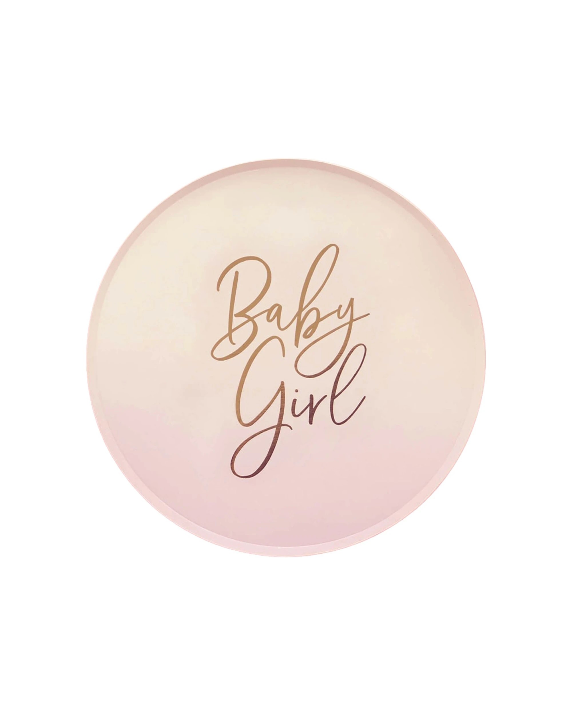1 Anagram 10pc Baby Shower Paper Plates Party Tableware Decoration 23cm - Pink, 1 of 2