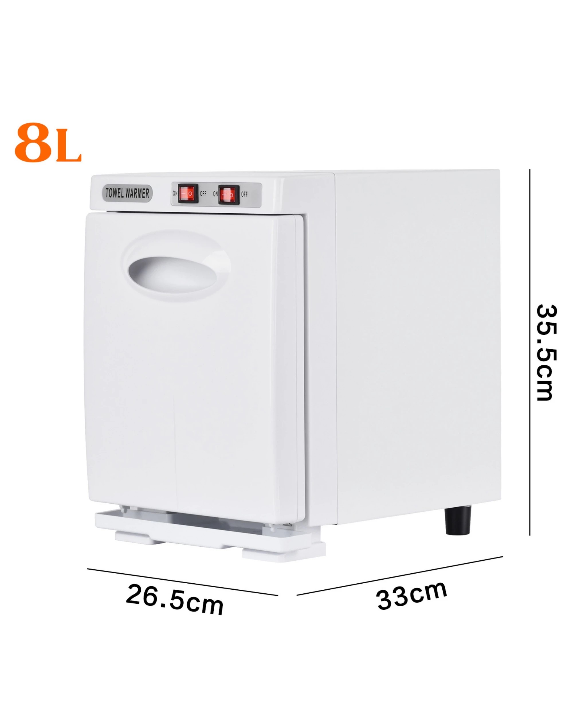 2 Advwin 8L Hot Towel Warmer Cabinet with Stainless Steel Rack Fast Heating for Beauty Salon Home Massage - White, 2 of 5