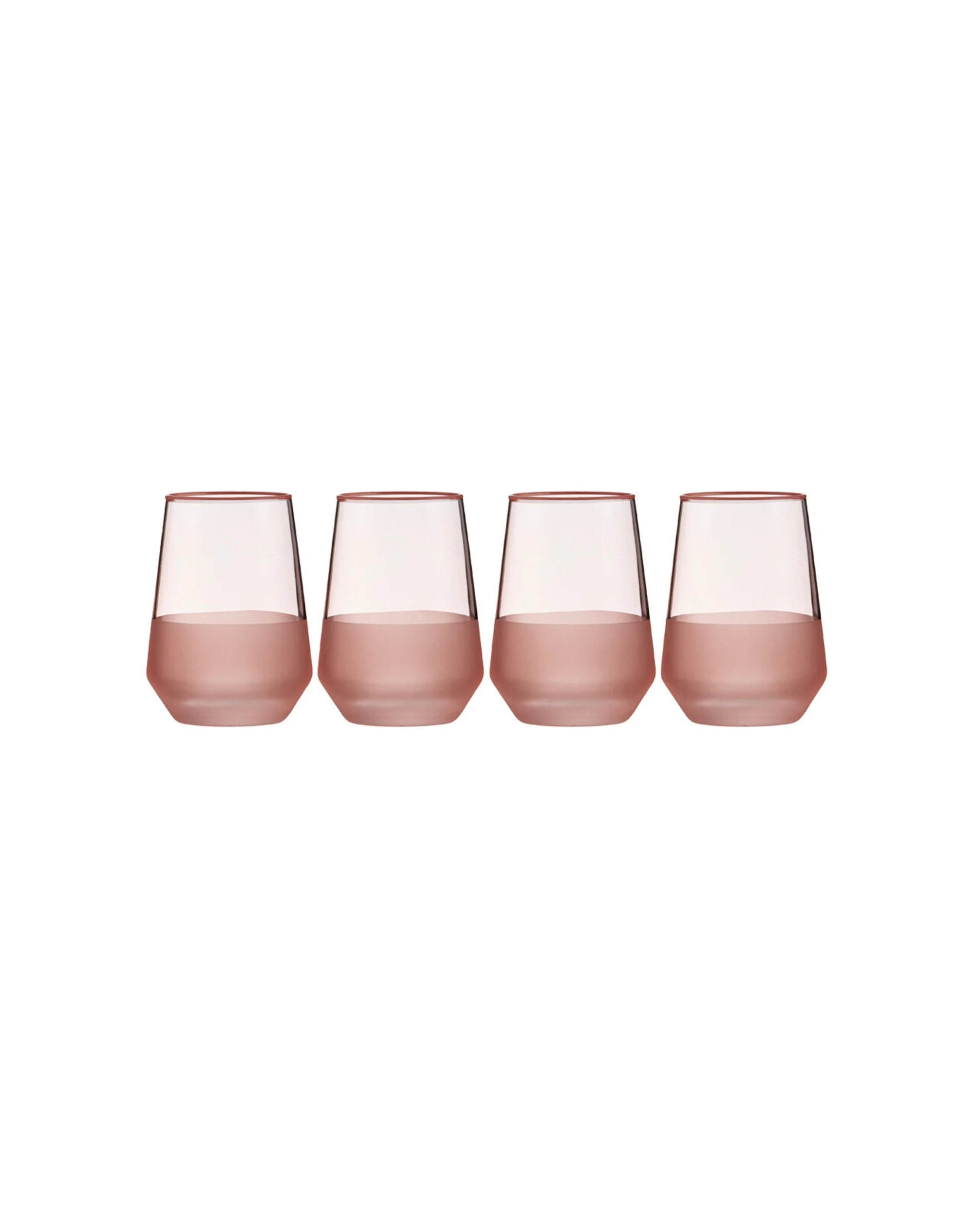 1 Ladelle 4pc Panama Drinking Glass Durable Tumbler Kitchen Glassware Coral - Pink, 1 of 2