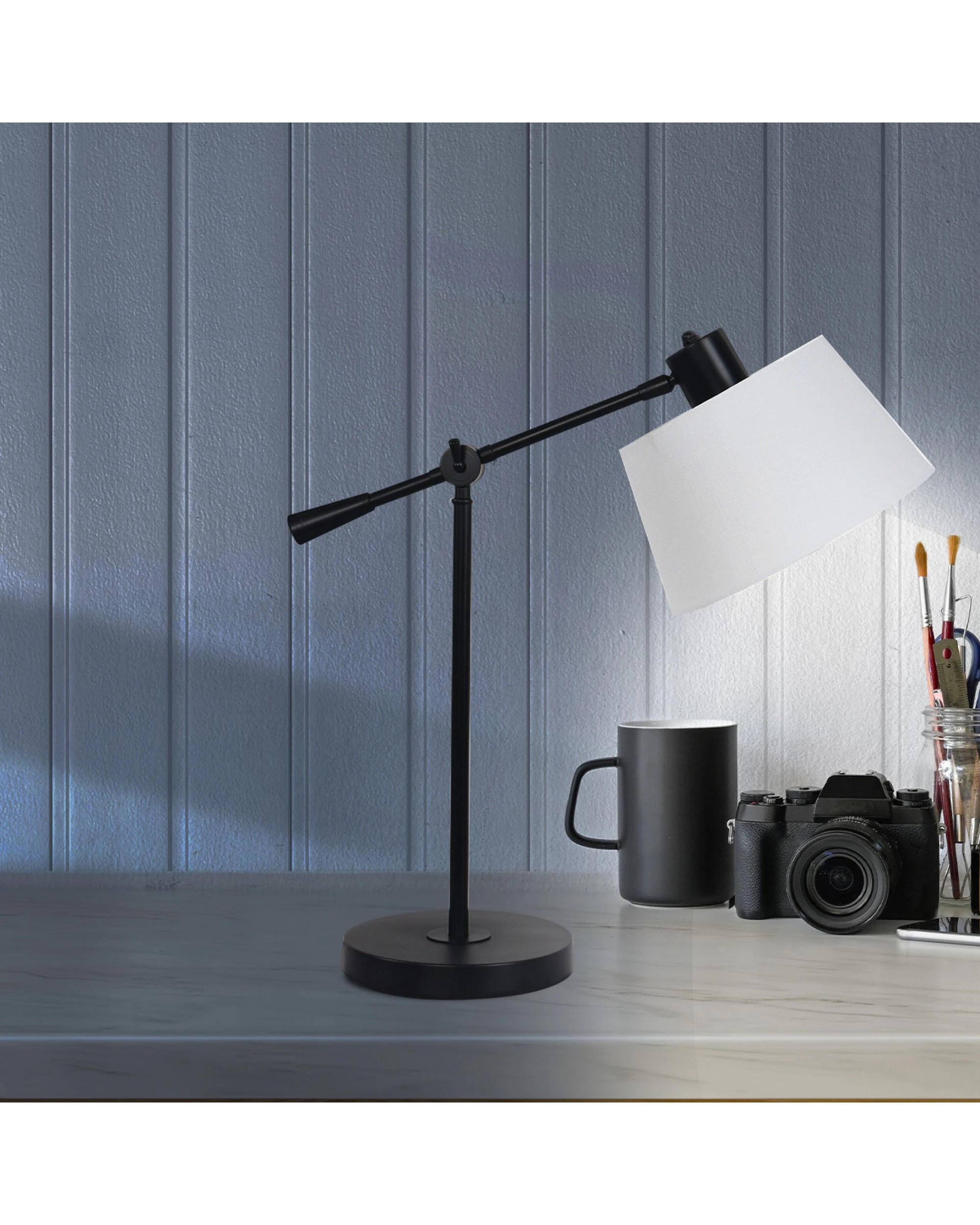 4 Sarantino Adjustable Metal Table Lamp - Black, 4 of 8