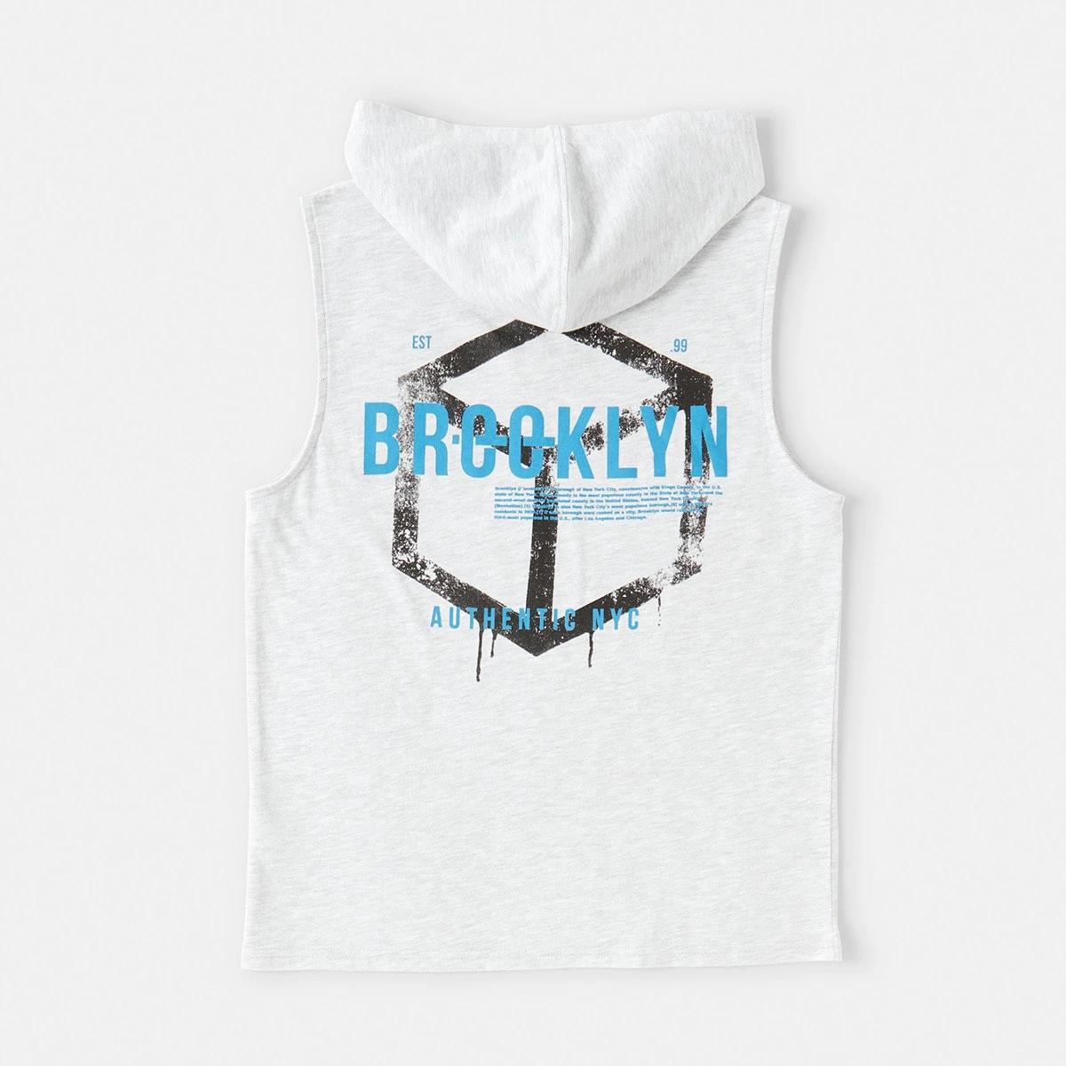 9 Sleeveless Hooded Graphic Muscle White Mrl, 9 of 9