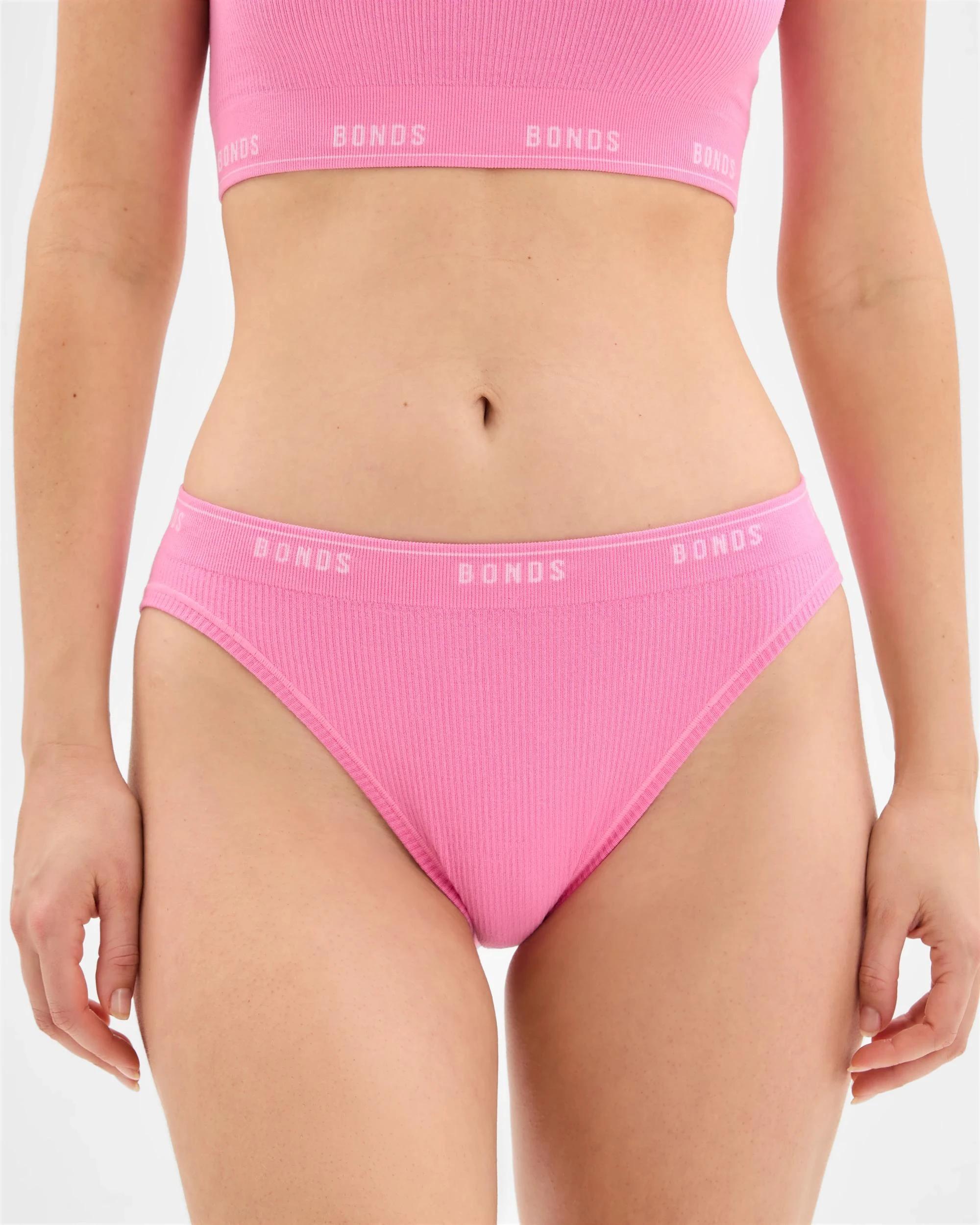 1 Womens Originals Bamboo Seamless Rib Hi Bikini Briefs - Bonds PINK BLOSSOM, 1 of 3