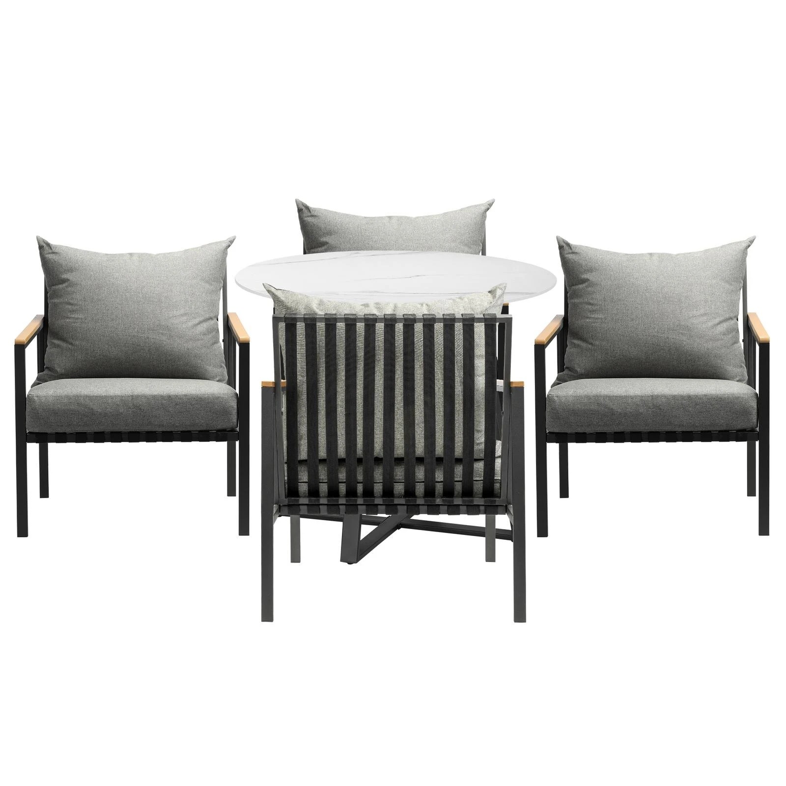9 Livsip 5pcs Outdoor Dining Setting Table Sofa Chairs Patio Furniture Bistro Set
 - Multi, 9 of 10