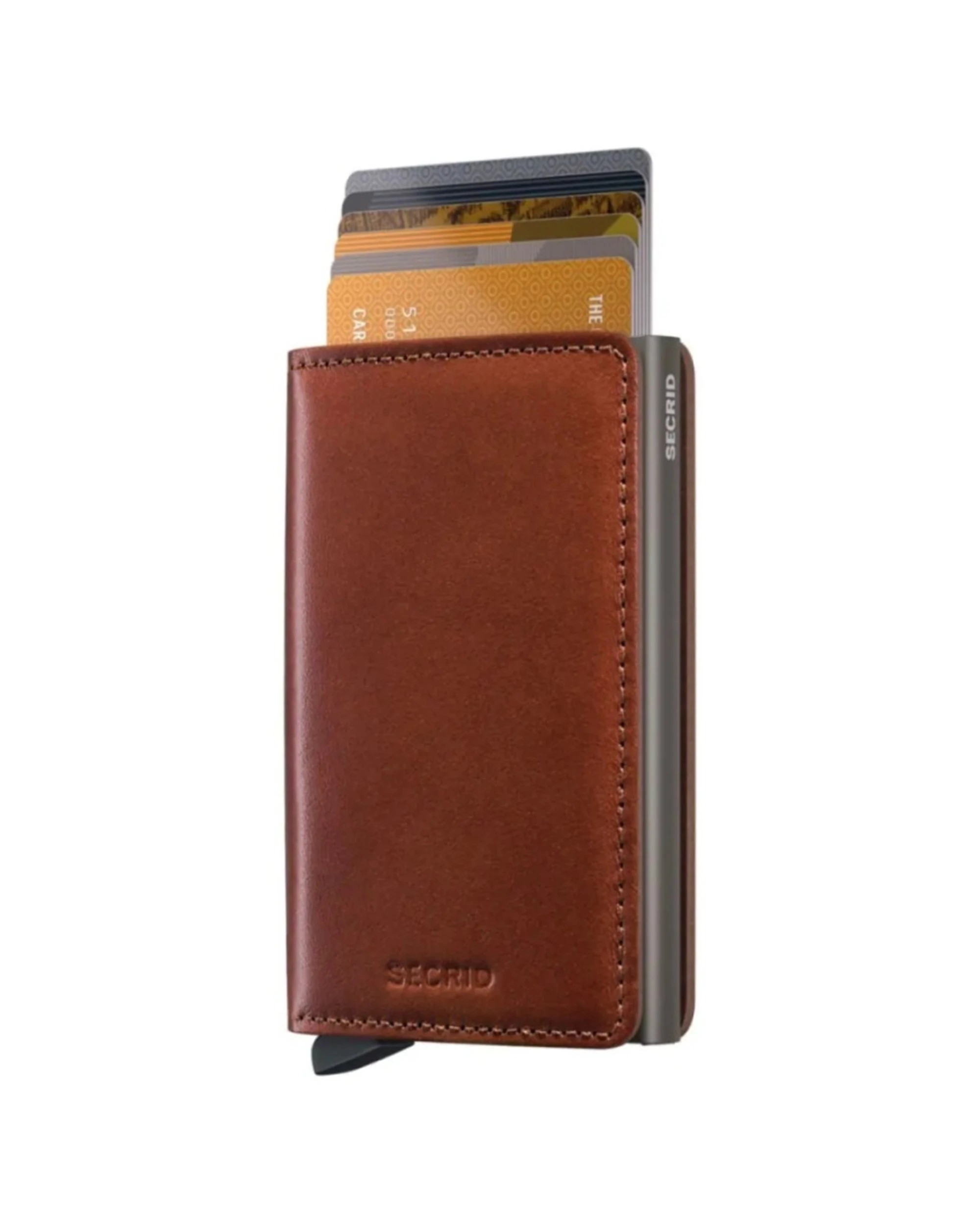 2 Secrid Slimwallet Compact RFID Travel Wallet Leather Texano Saddle - Brown, 2 of 5