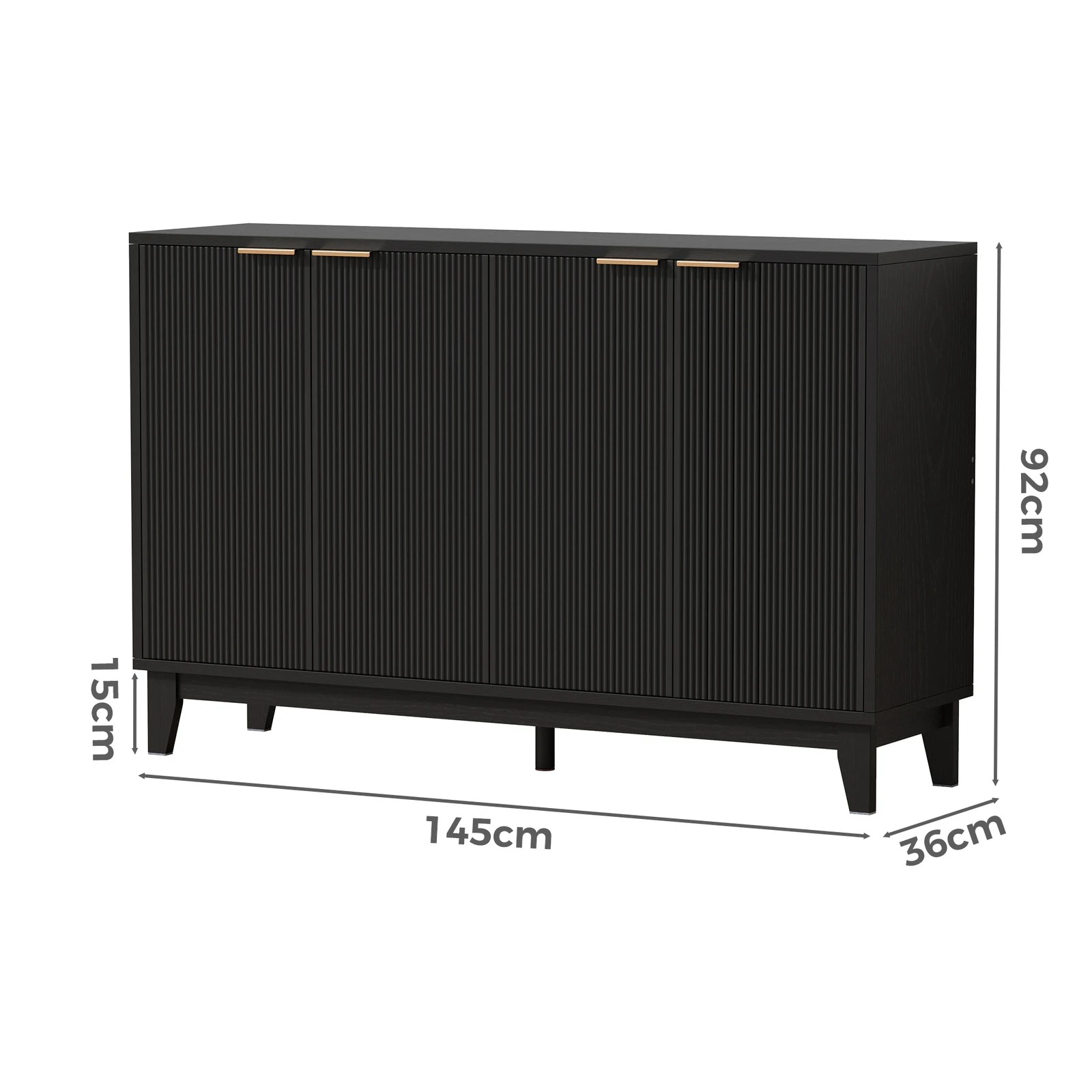 9 Alfordson Buffet Sideboard Storage Cabinet Kitchen Cupboard Hallway Table Shelf - Black, 9 of 10
