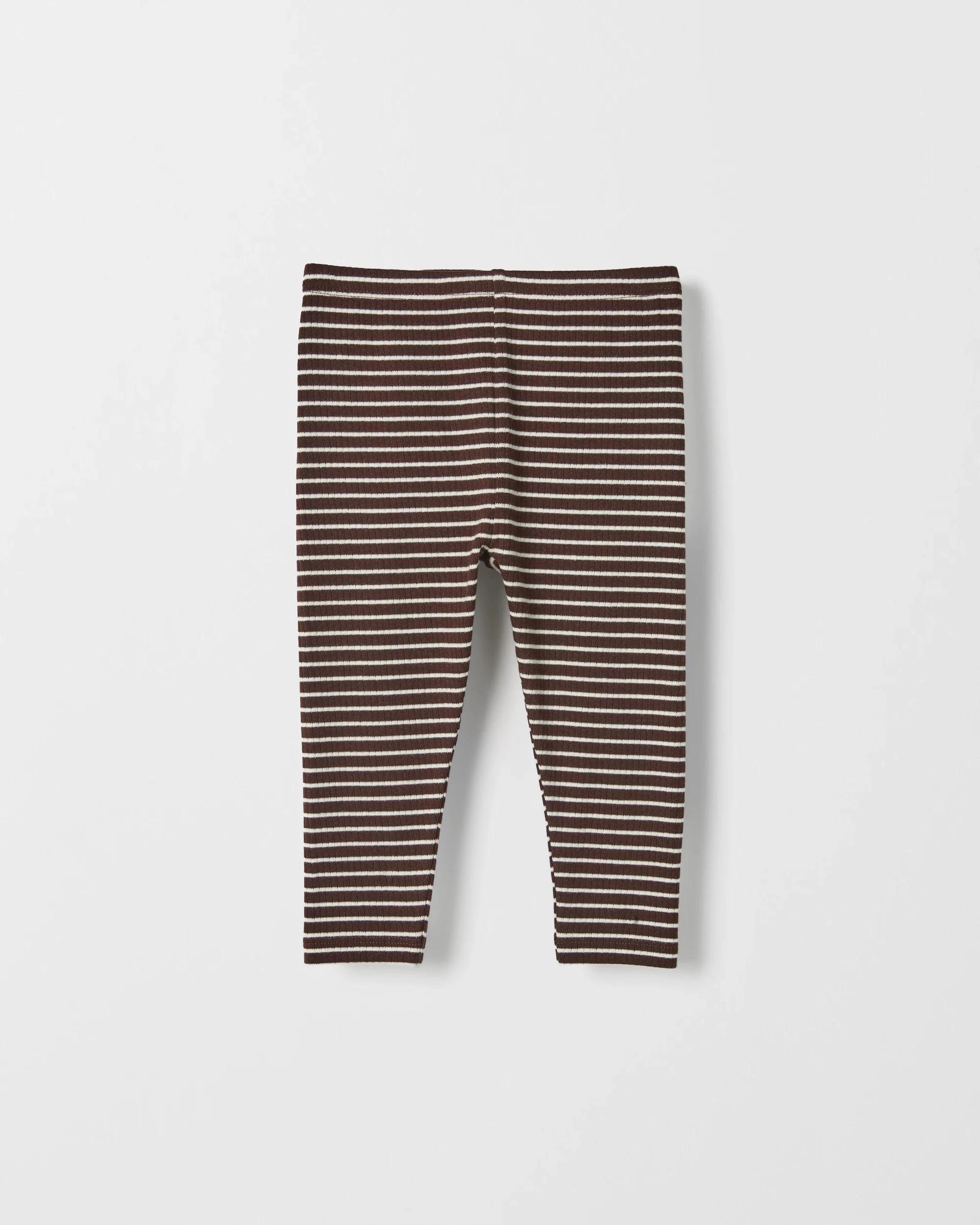 1 Target Baby Baby Organic Cotton Ribbed Leggings STRIPE BROWN, 1 of 2