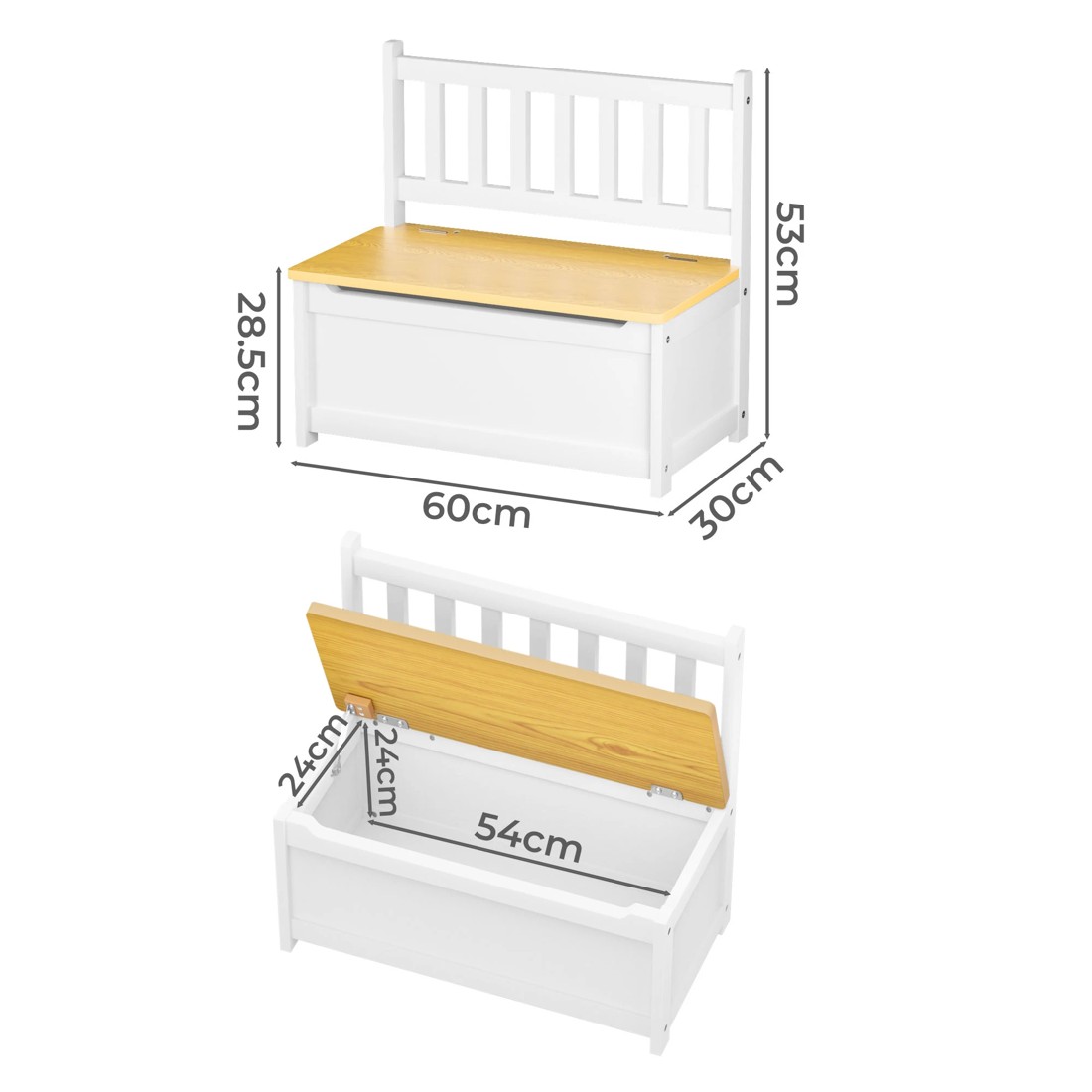 3 Levede 2-in-1 Kids Toys Storage Bench, 3 of 7