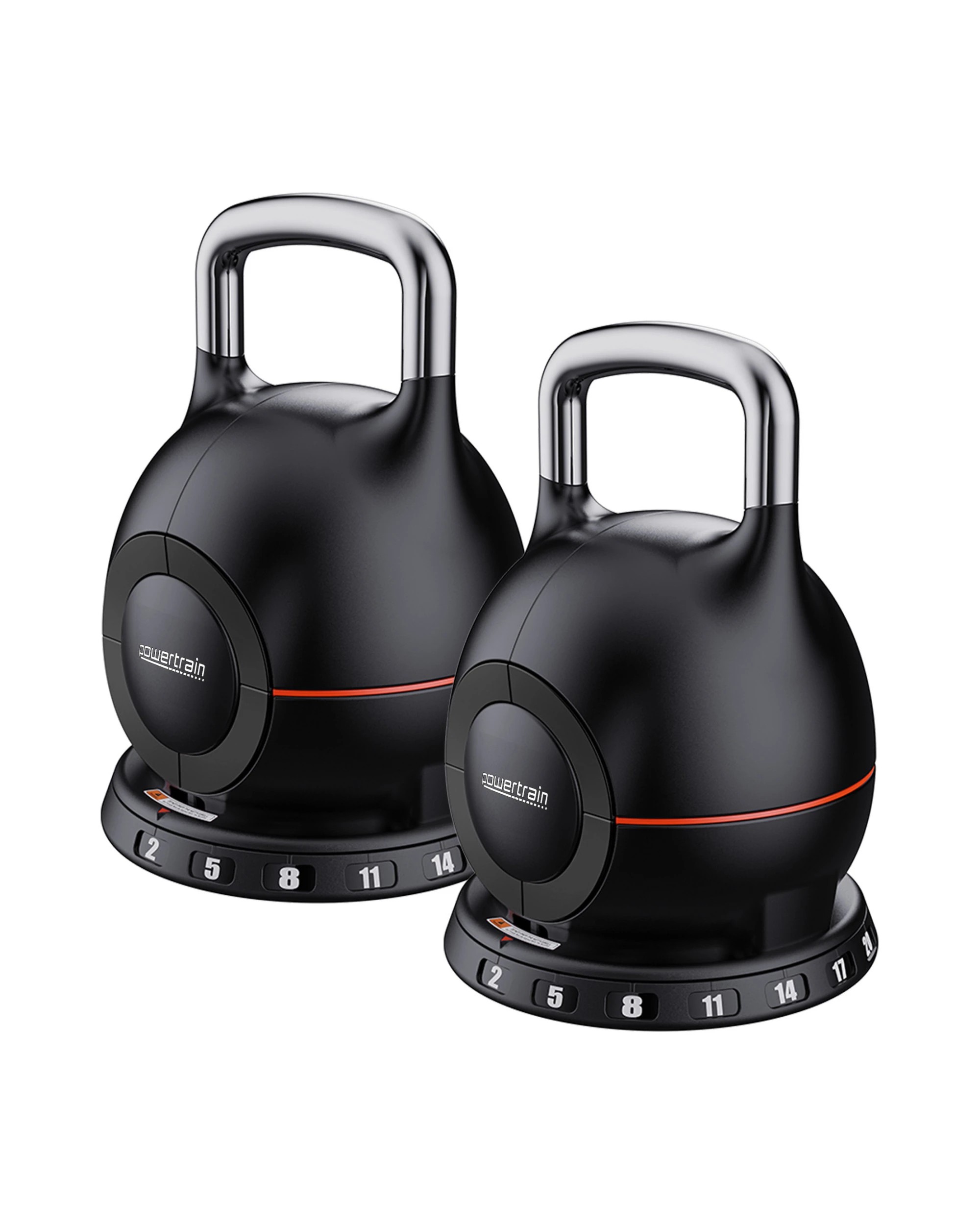 3 Powertrain 2x 40kg Adjustable Kettlebell One Hand Adjustment Weight Set, 3 of 8
