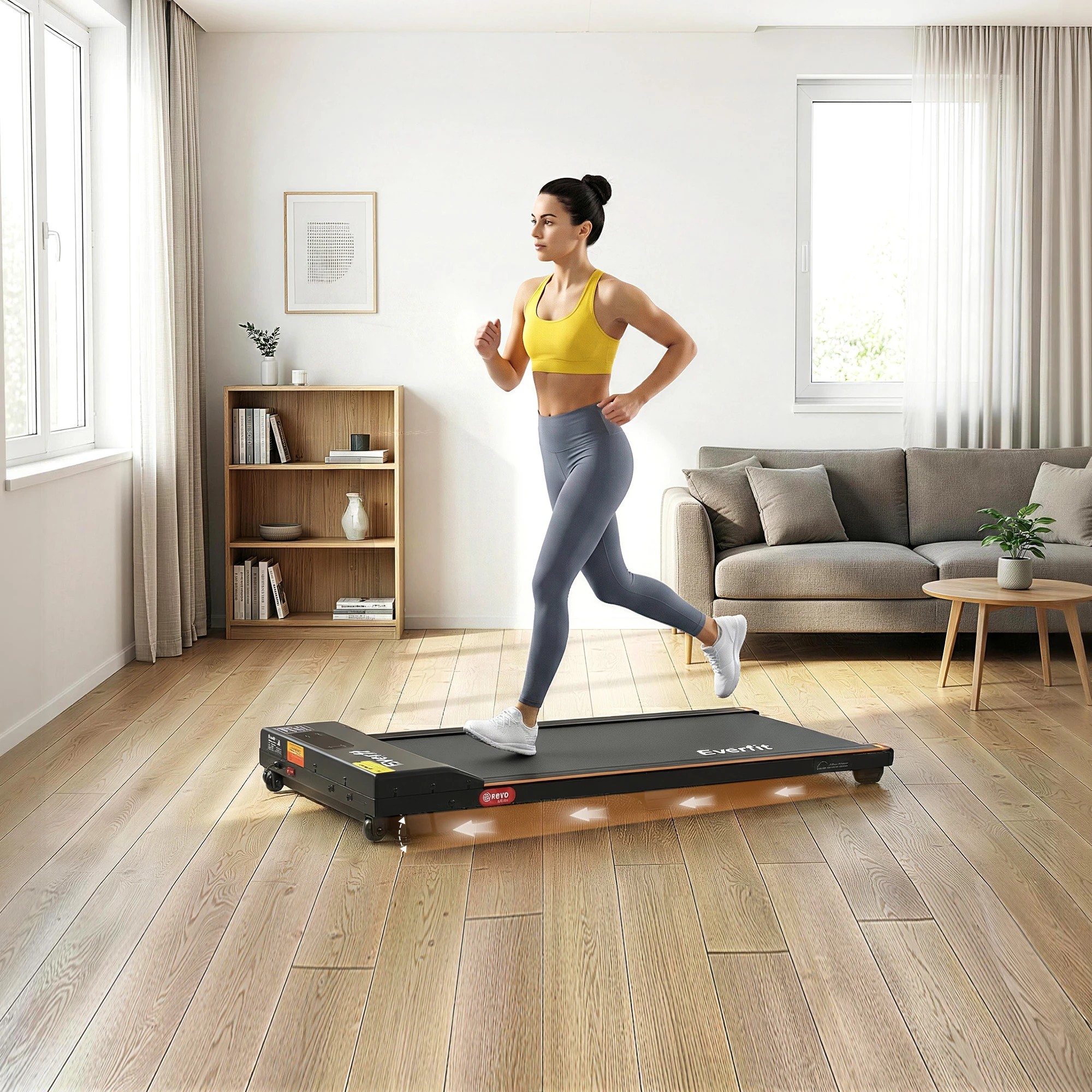 6 Everfit 3 in 1 Walking Pad Treadmill 12% Incline Under Desk Treadmills With 38cm Wide Belt, 6 of 9
