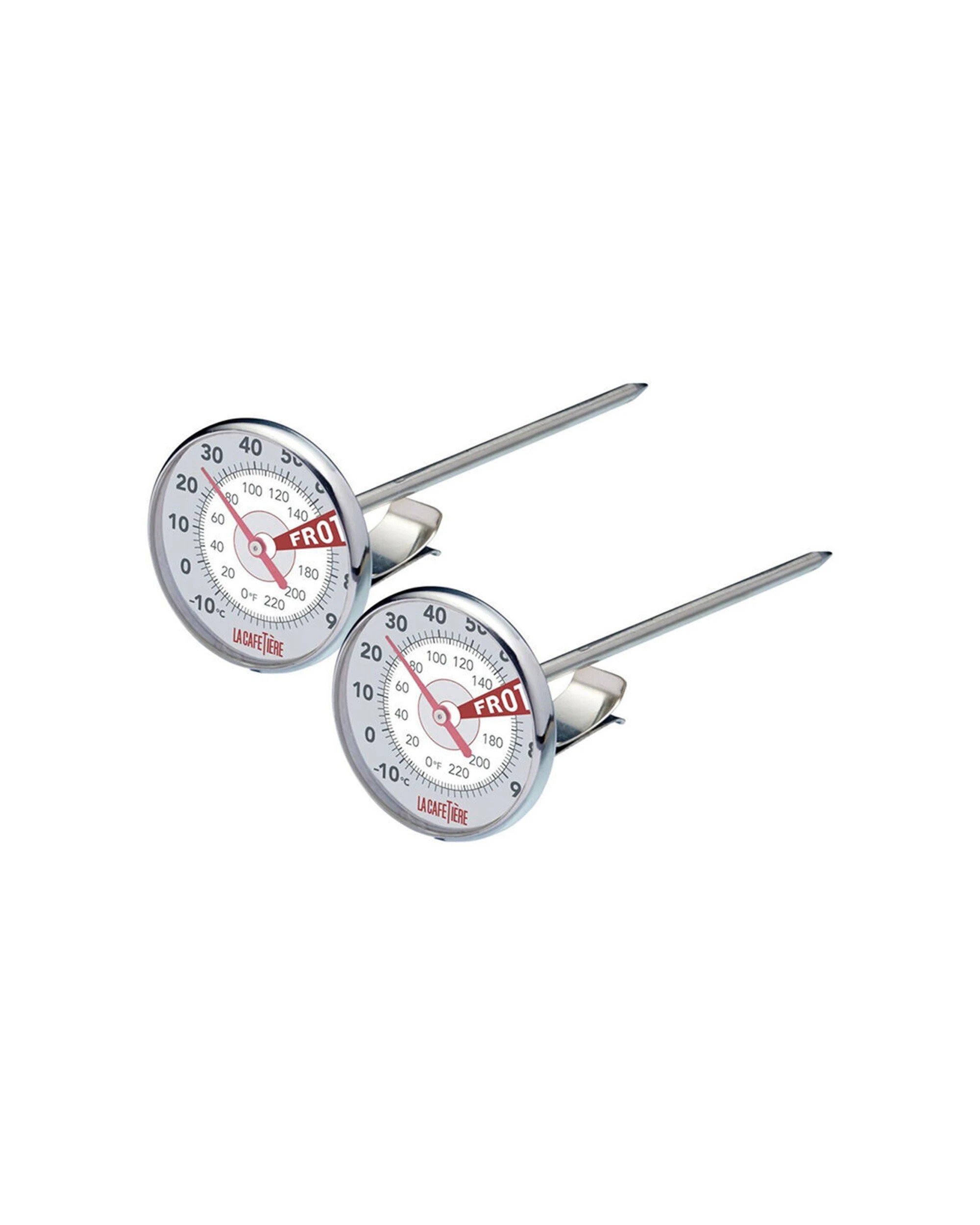 1 La Cafetiere 2x 14cm Stainless Steel Milk Frothing Thermometer - Silver, 1 of 6