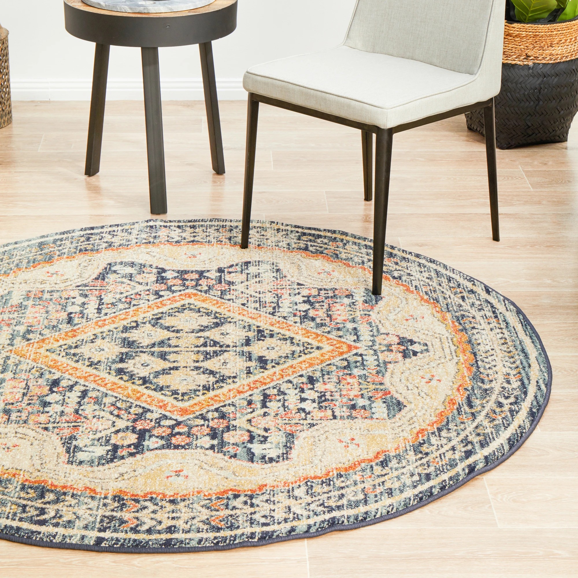 3 Common Ground Rugs Eterna 863 240x240cm - Large Round Rug - Blue, 3 of 8