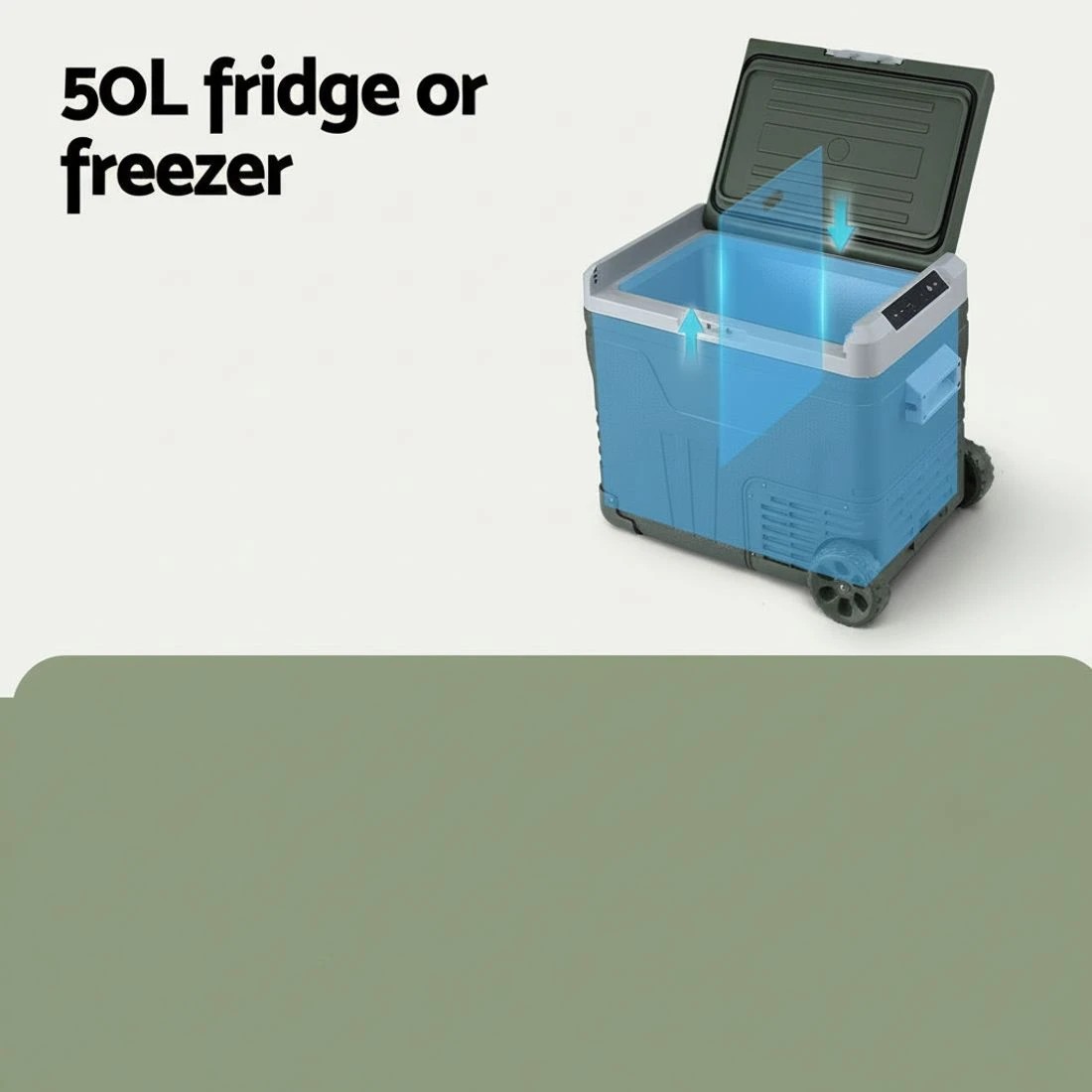 4 Portable Fridge 50L Camping Bar Fridges Freezer 12V/24V/240V - Green, 4 of 6