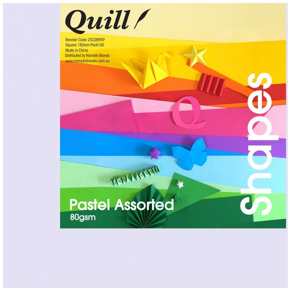 1 Quill Shapes Pastel Assorted 150x150mm 100 Pack, 1 of 2