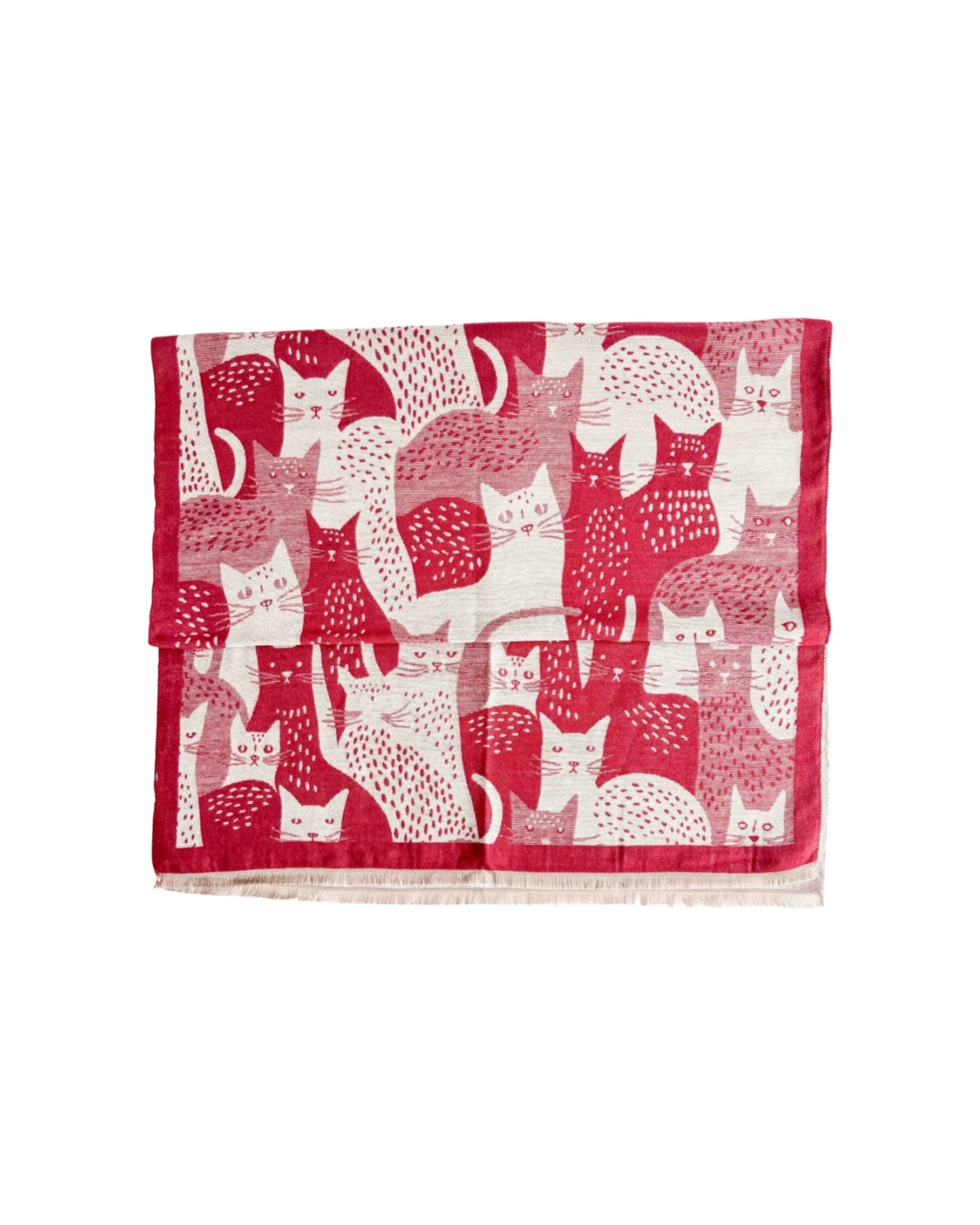 2 Urban Products Moggy Cat Scarf Lightweight Fabric Fringed Edges Stylish Accessory 180cm - Pattern, 2 of 2