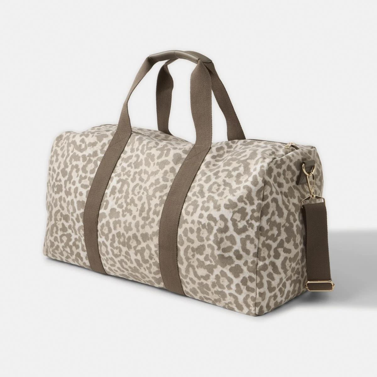 2 Canvas Weekender Bag Leopard, 2 of 6