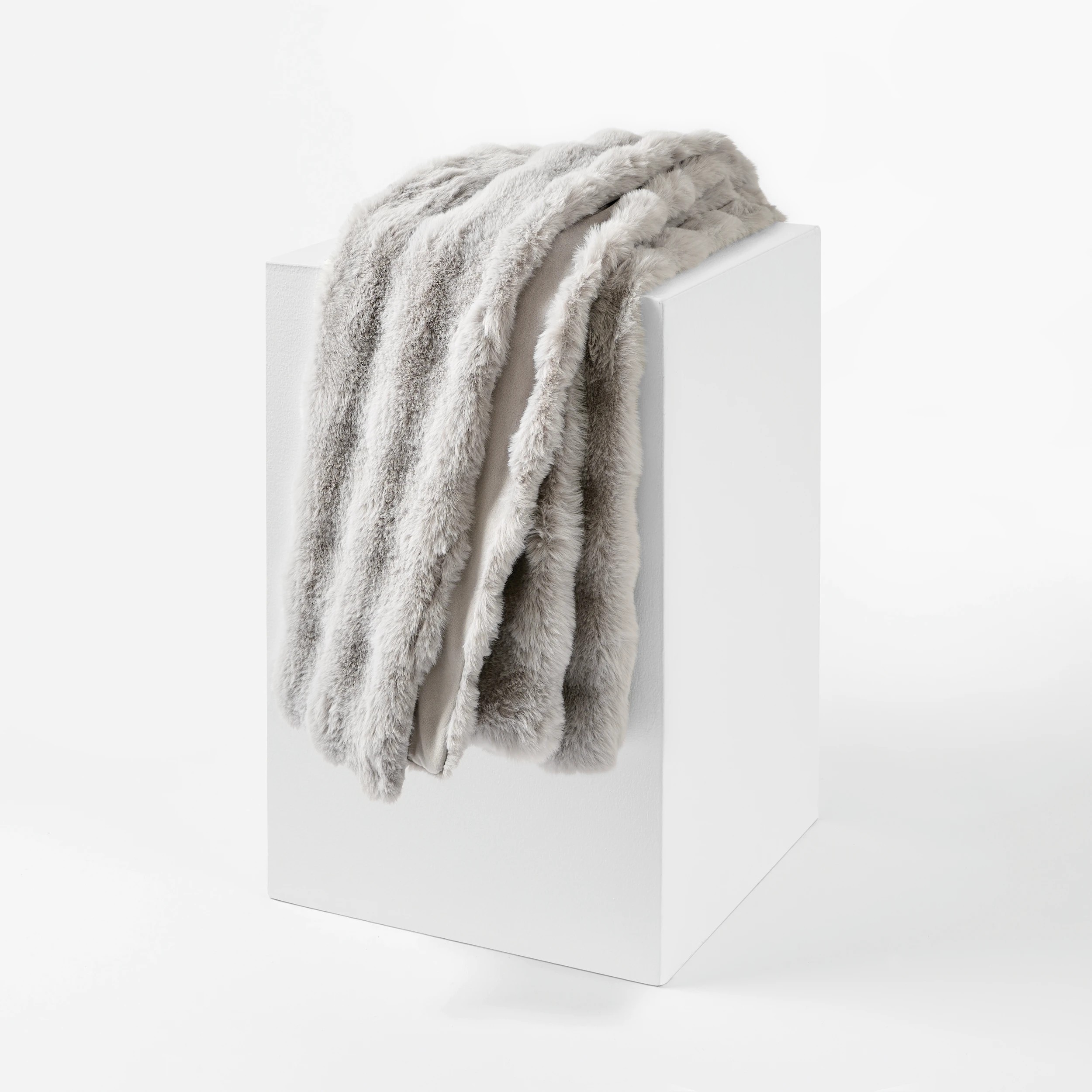 1 Faux Fur Throw - Grey, 1 of 6