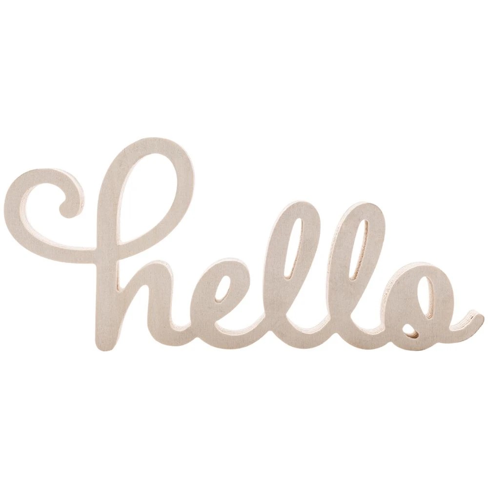 1 Born Plywood Sign Hello, 1 of 4