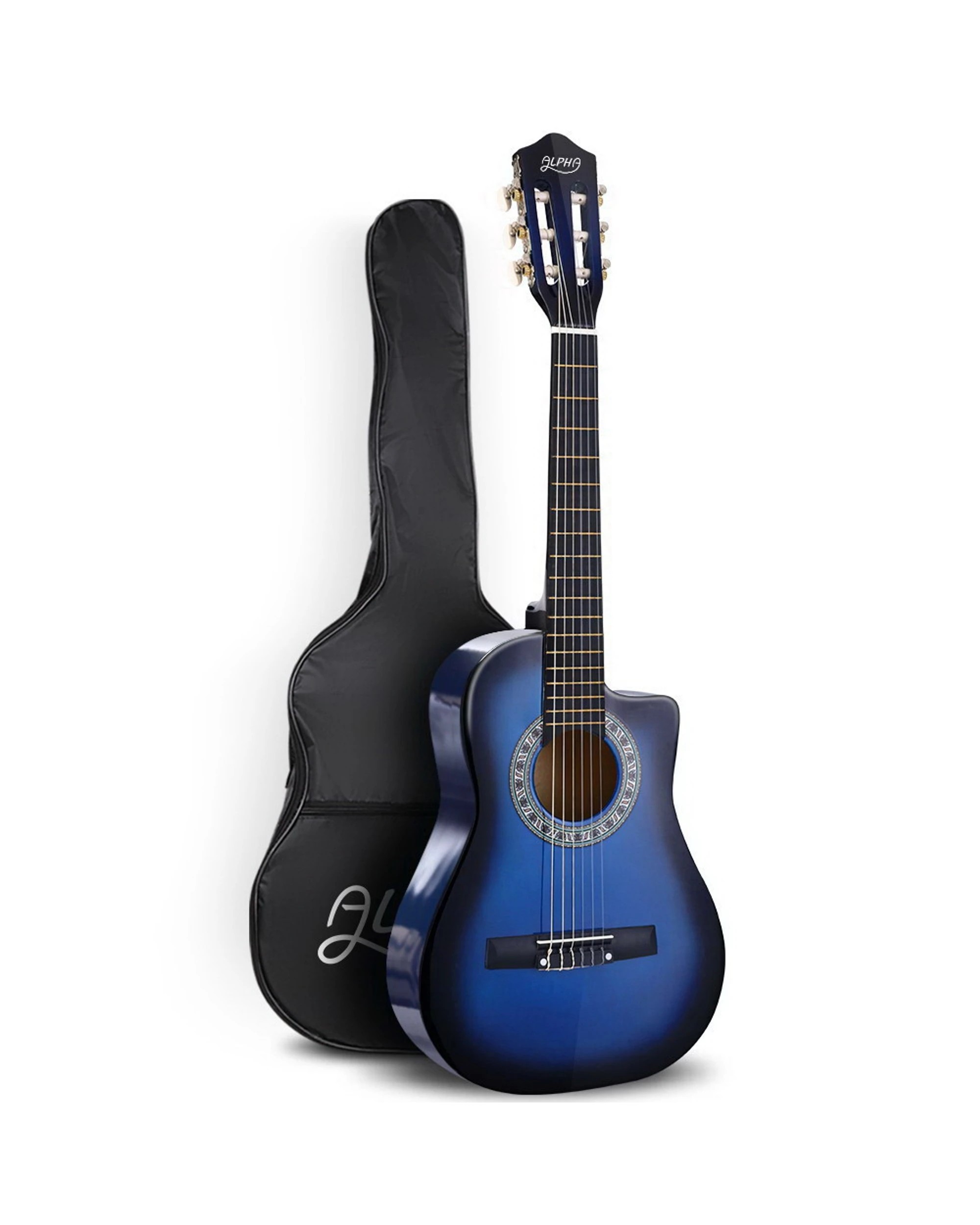 1 Alpha 34 Inch Classical Guitar Wooden Body Nylon String Beginner Kids Gift, 1 of 6