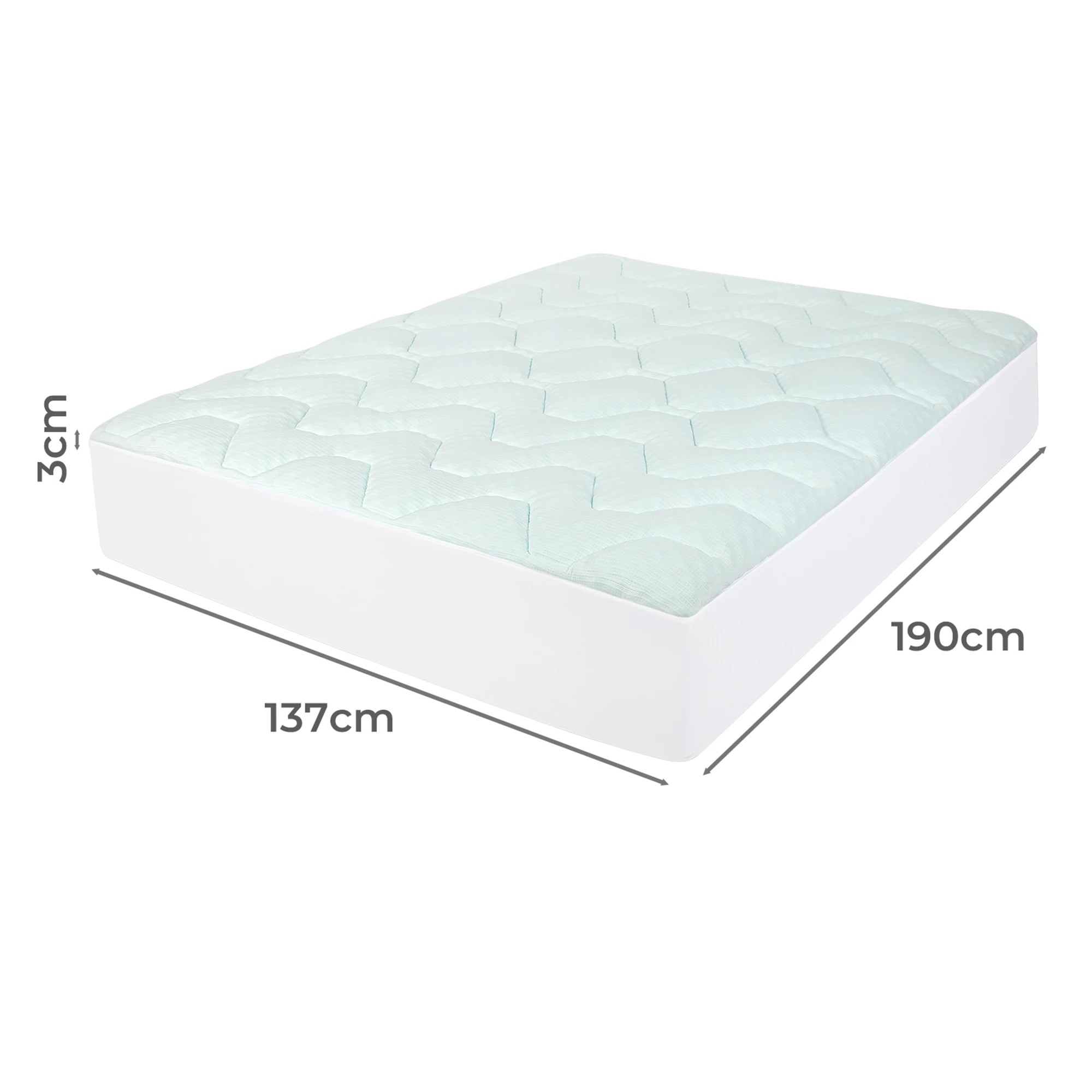 3 Dreamz Mattress Topper Pillowtop Memory Foam Bamboo Cover Bed Protector Double, 3 of 9