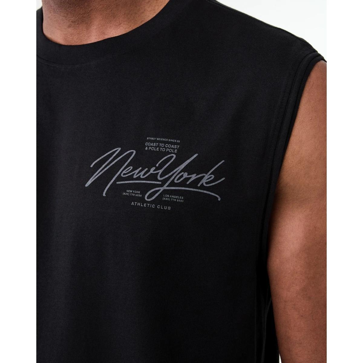 5 Graphic Curved Hem Muscle Blk Nyclub, 5 of 6