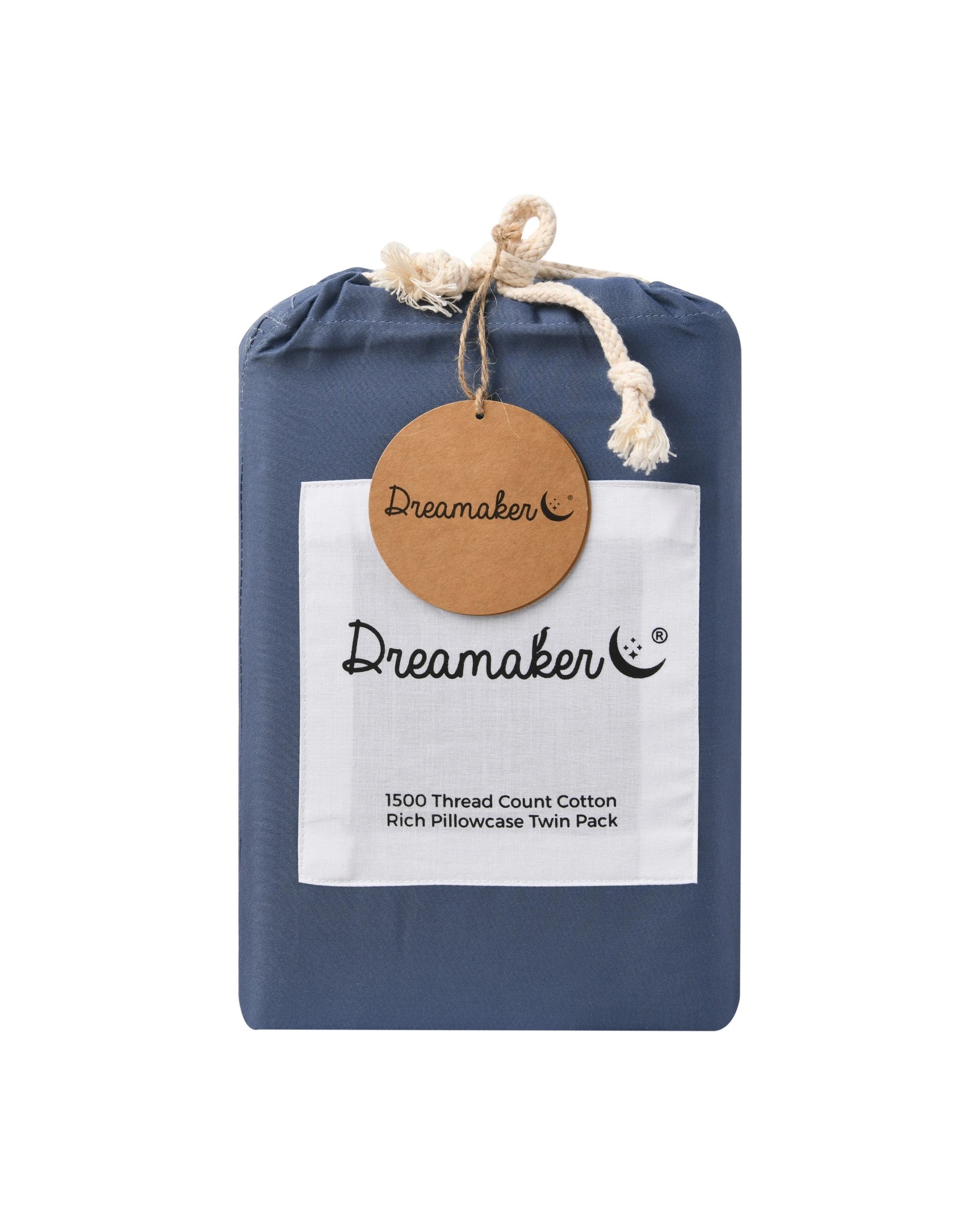 4 Dreamaker 1500TC Cotton Rich Standard Pillowcase Twin Pack - Navy, 4 of 4