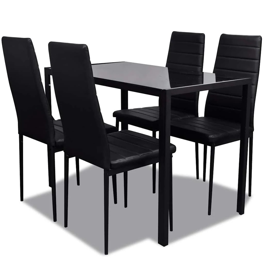 1 Vidaxl Dining Set Dining Table And Chair - Black, 1 of 5