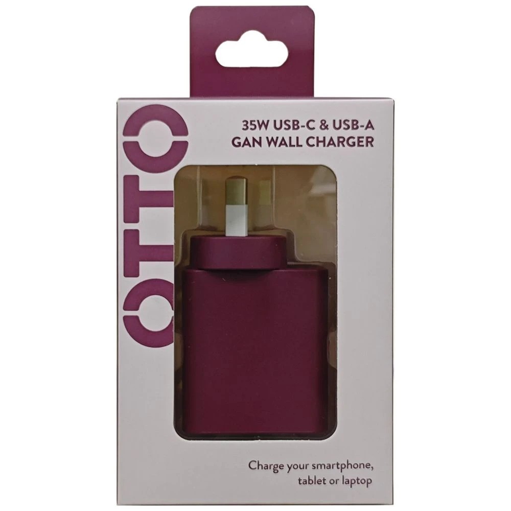 6 Otto USB-A and USB-C GAN Wall Charger Burgundy, 6 of 8