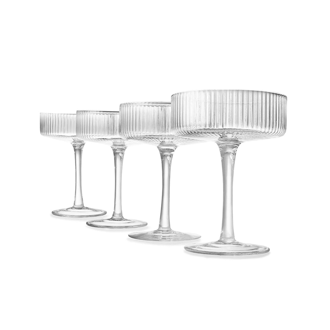 1 4 Linear Coupe Champagne Glasses, 1 of 7