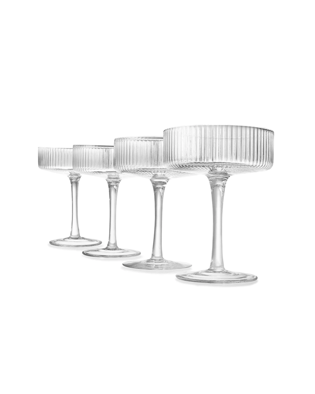 4 Linear Coupe Champagne Gla