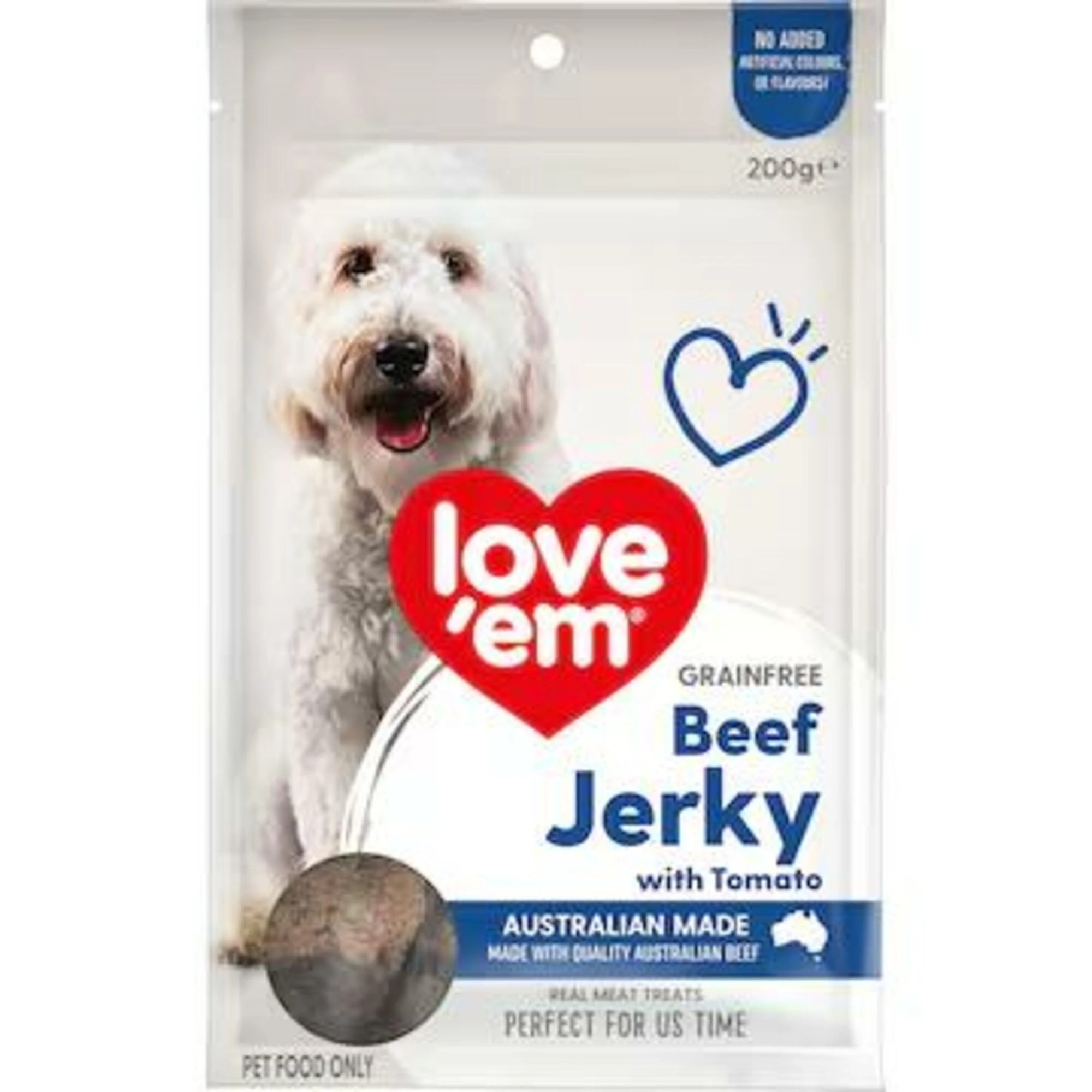 1 Love Em Beef & Tomato Jerky 200g 6pk, 1 of 2