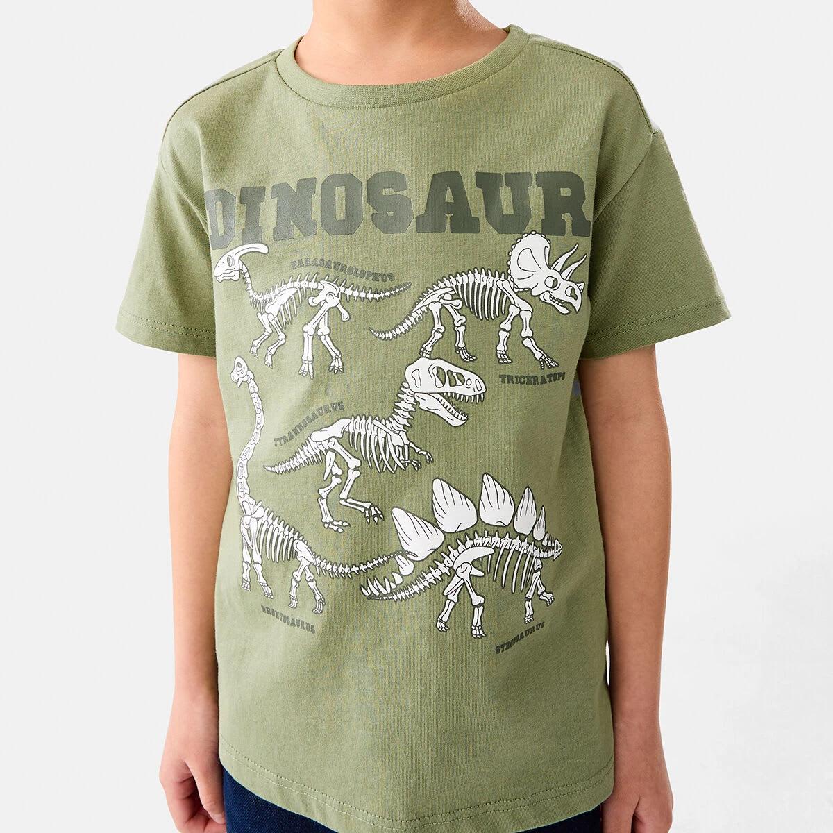 5 Chest Print T-shirt Oil Green, 5 of 9