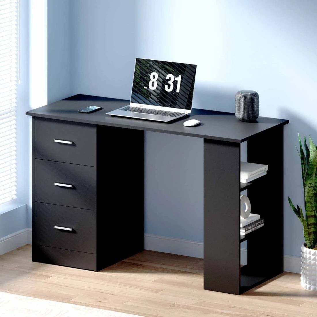 3 Artiss Computer Desk Drawer Shelf Cabinet 120CM - Black, 3 of 5