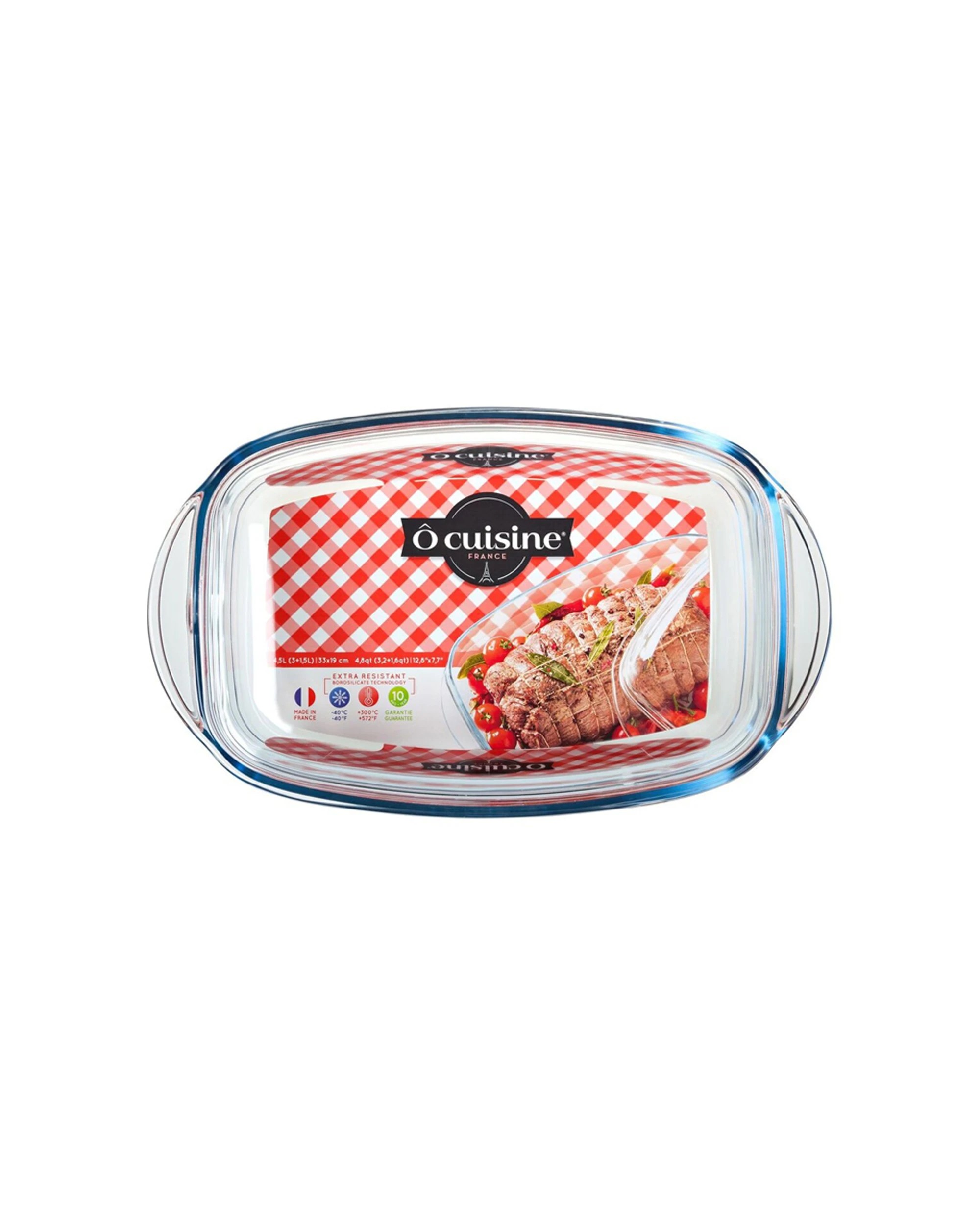 2 O'Cuisine Rectangle Borosilicate Glass Casserole Dish With Lid 37cm/6.5L Oven Safe - Clear, 2 of 4