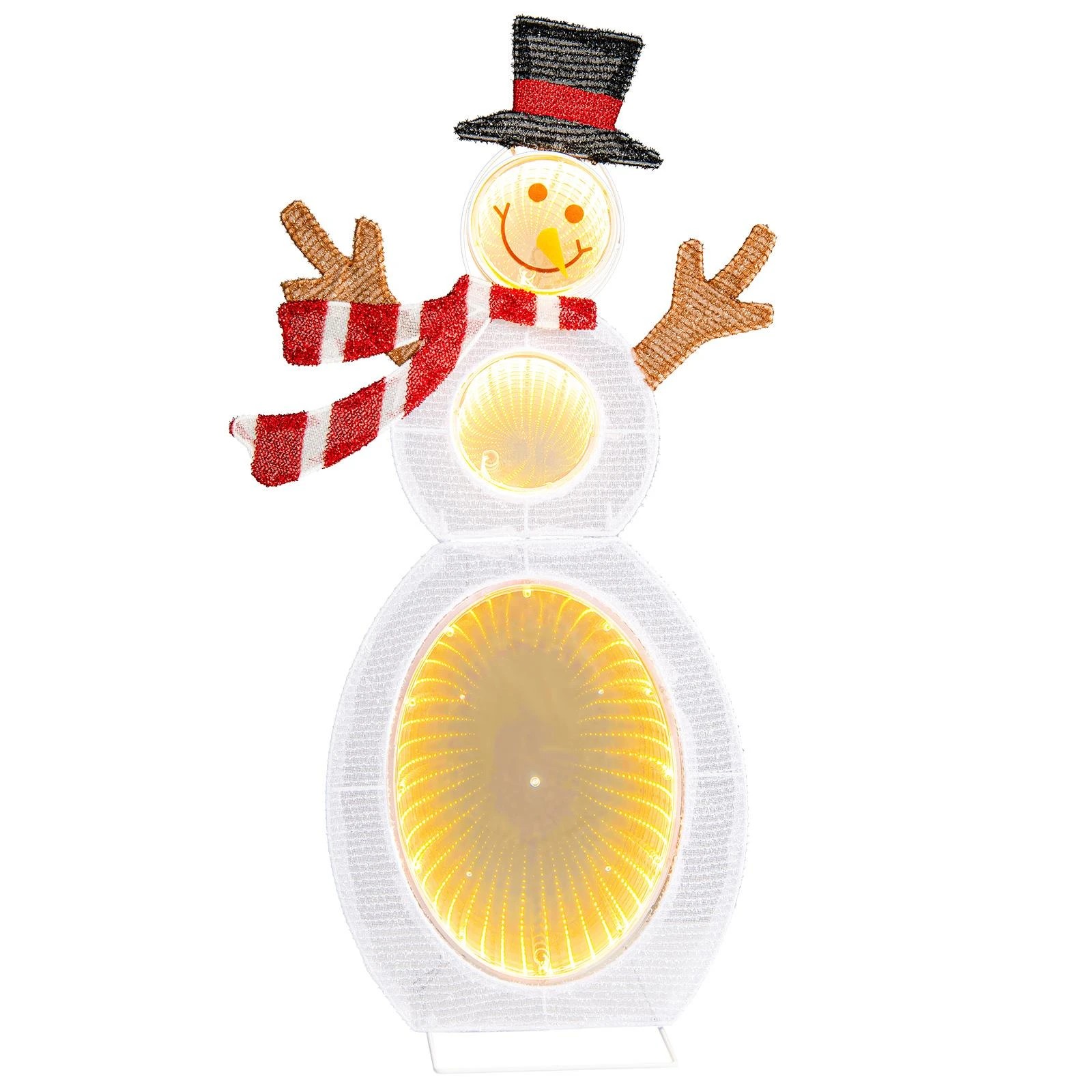 1 Costway LED Pre-Lit Snowman w/Mirror 105 Built-in Light Xmas Christmas Home Garden Decor Gift, 1 of 1