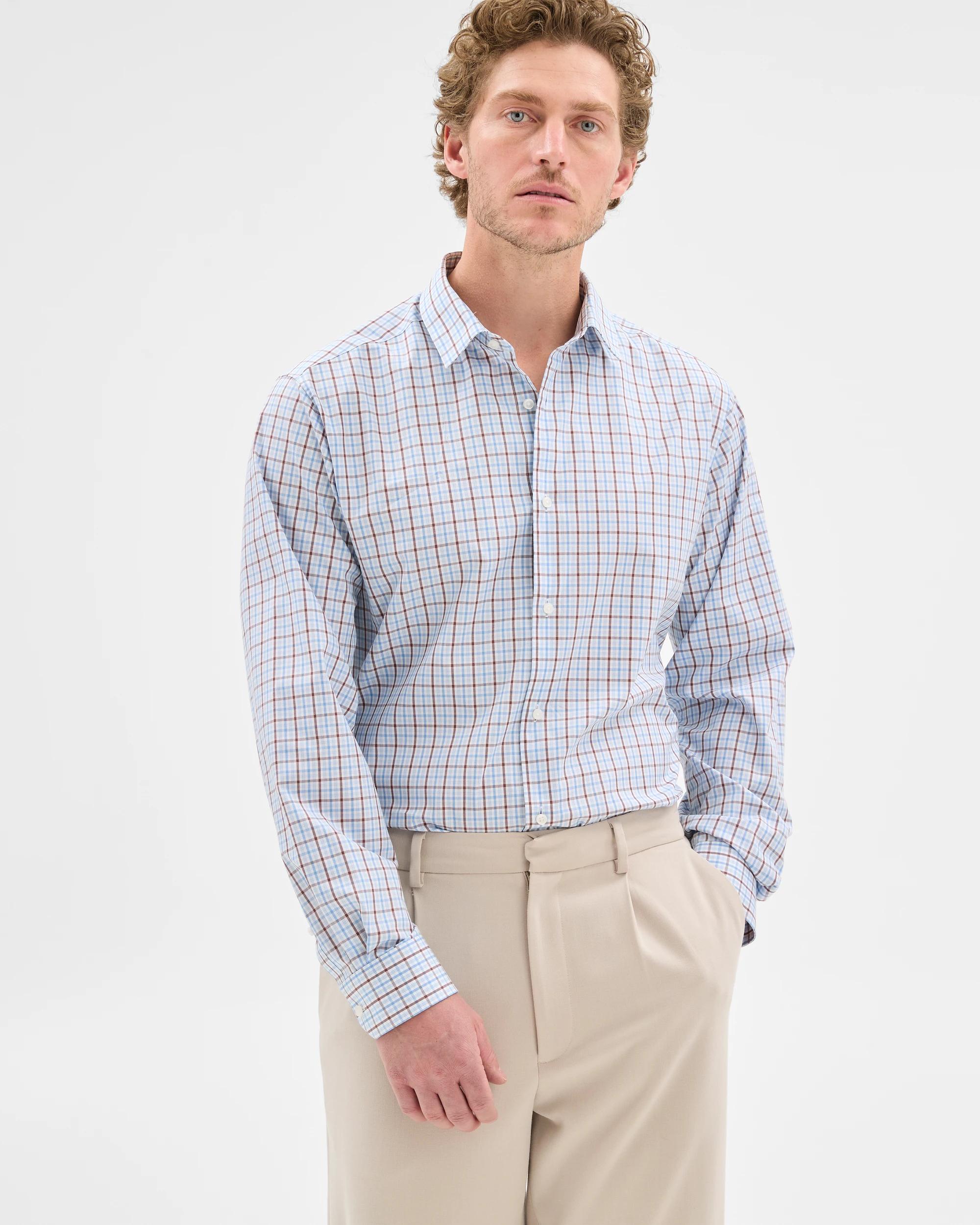 7 Australian Cotton Long Sleeve Shirt - Preview BLUE TATTERSAL, 7 of 7