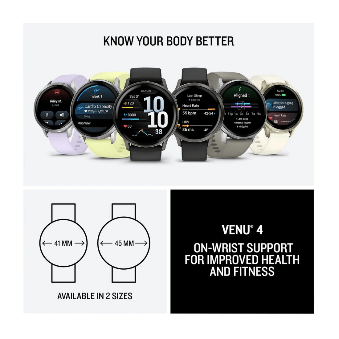 6 Garmin Venu 4 41mm Smartwatch Slate with Black Band, 6 of 6